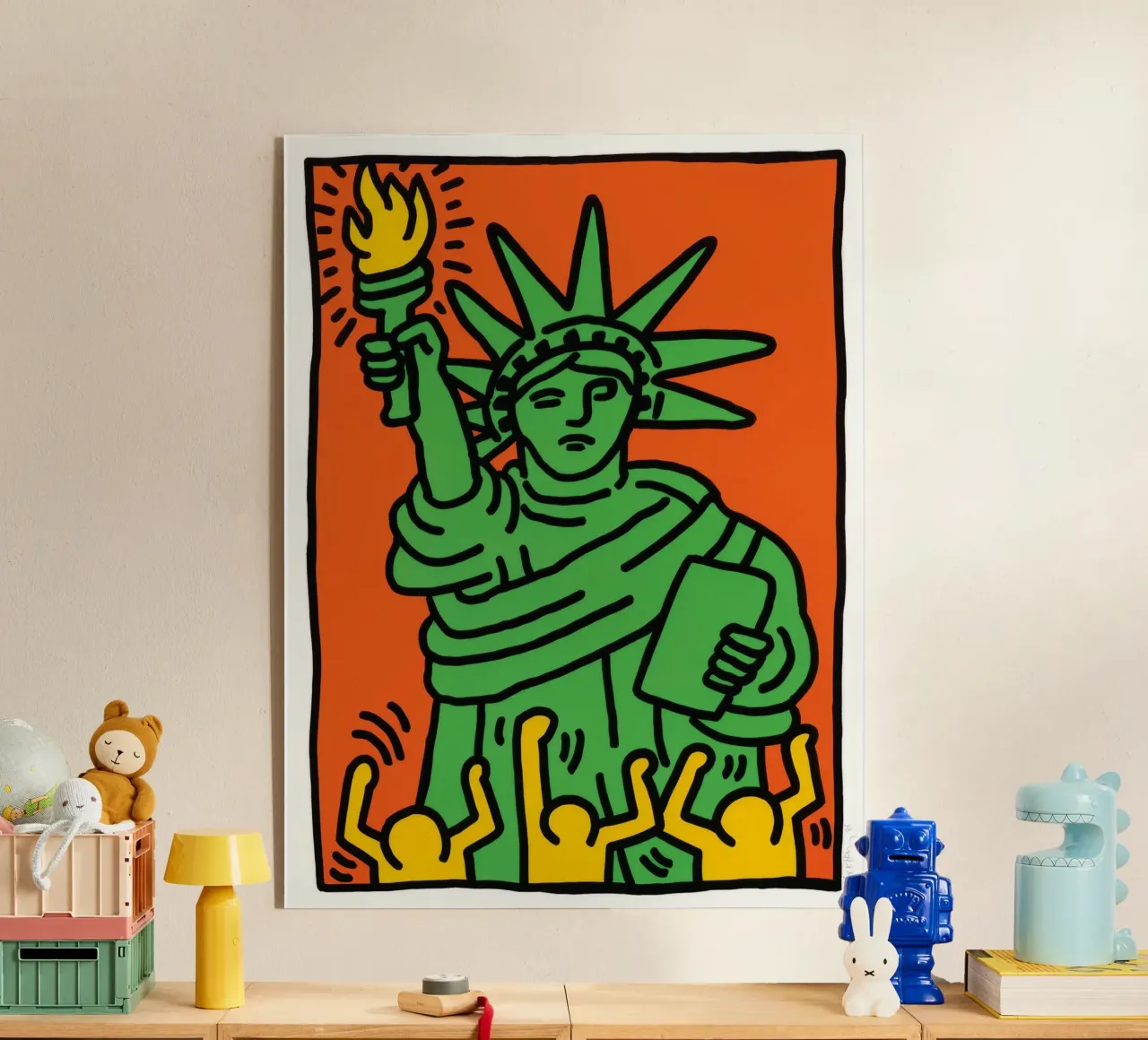 Keith Haring Statua della Libertà Pop Art plexiglass da ClubArt