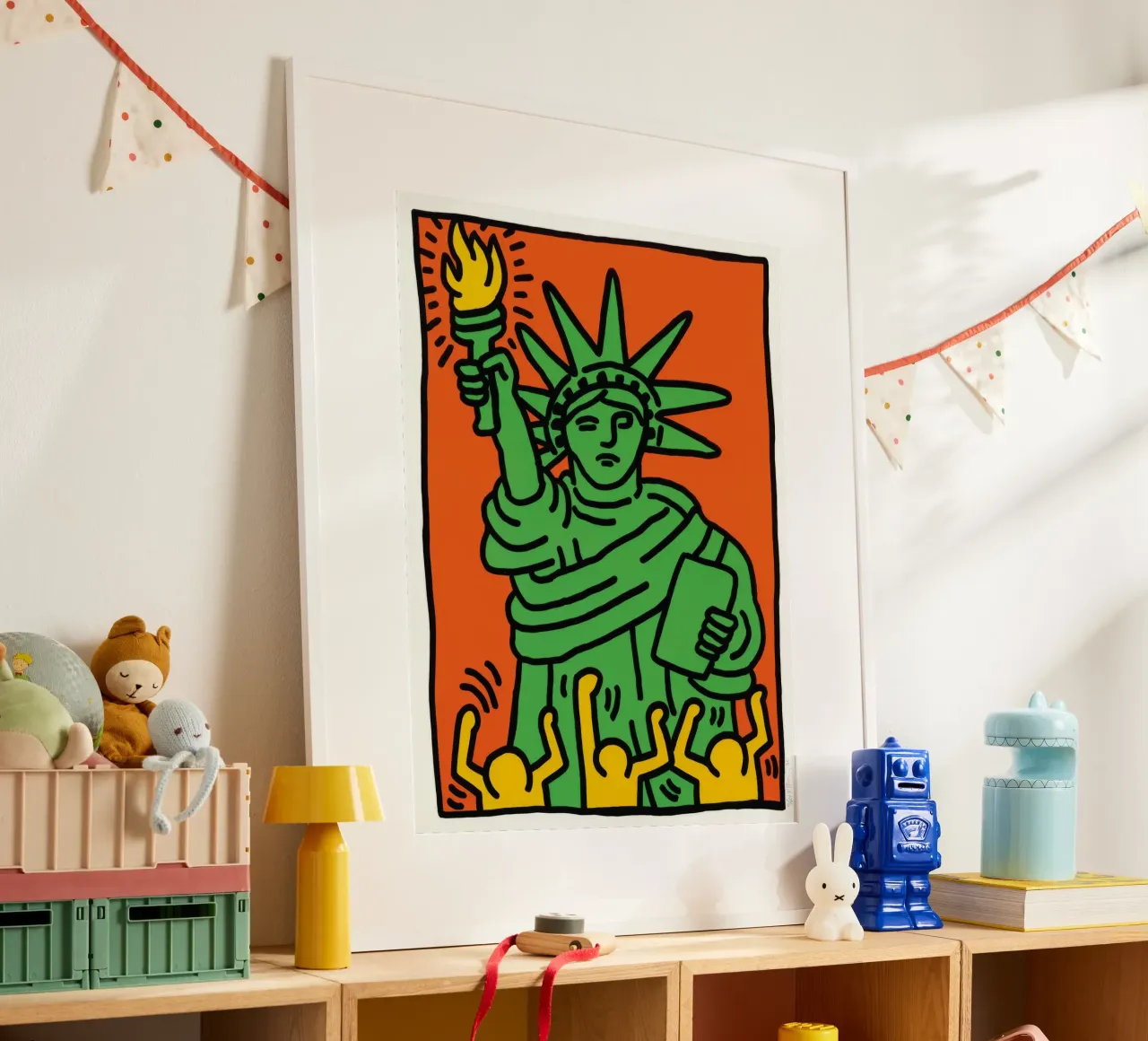 Keith Haring Statua della Libertà Pop Art poster con telaio in plastica da ClubArt