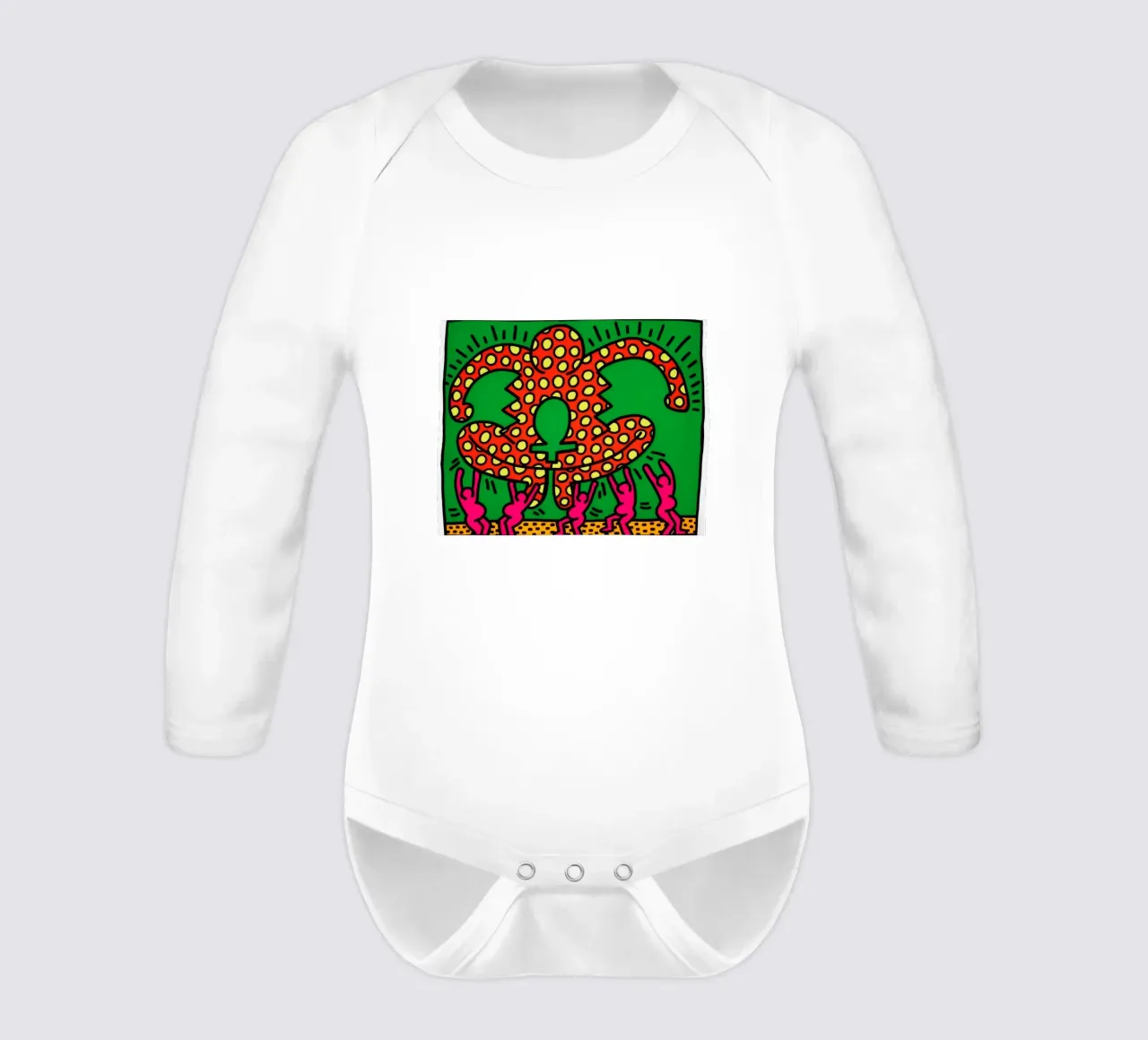 Keith Haring De vruchtbaarheidssuite Pop Art babyrompertje lange mouwen van ClubArt