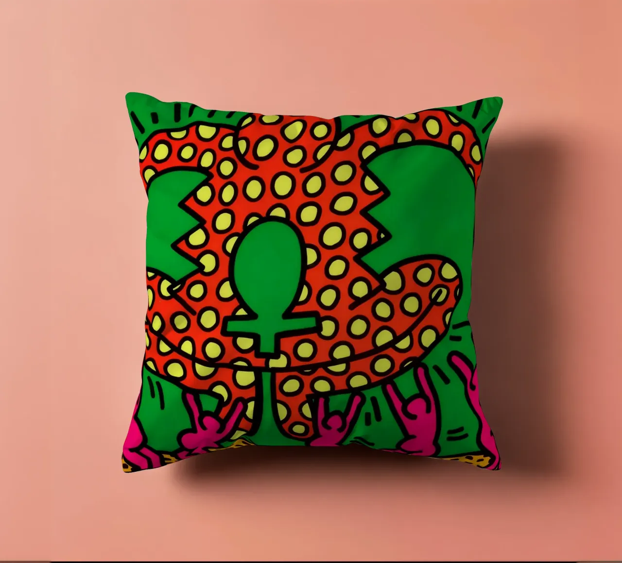Keith Haring De vruchtbaarheidssuite Pop Art kussen van ClubArt