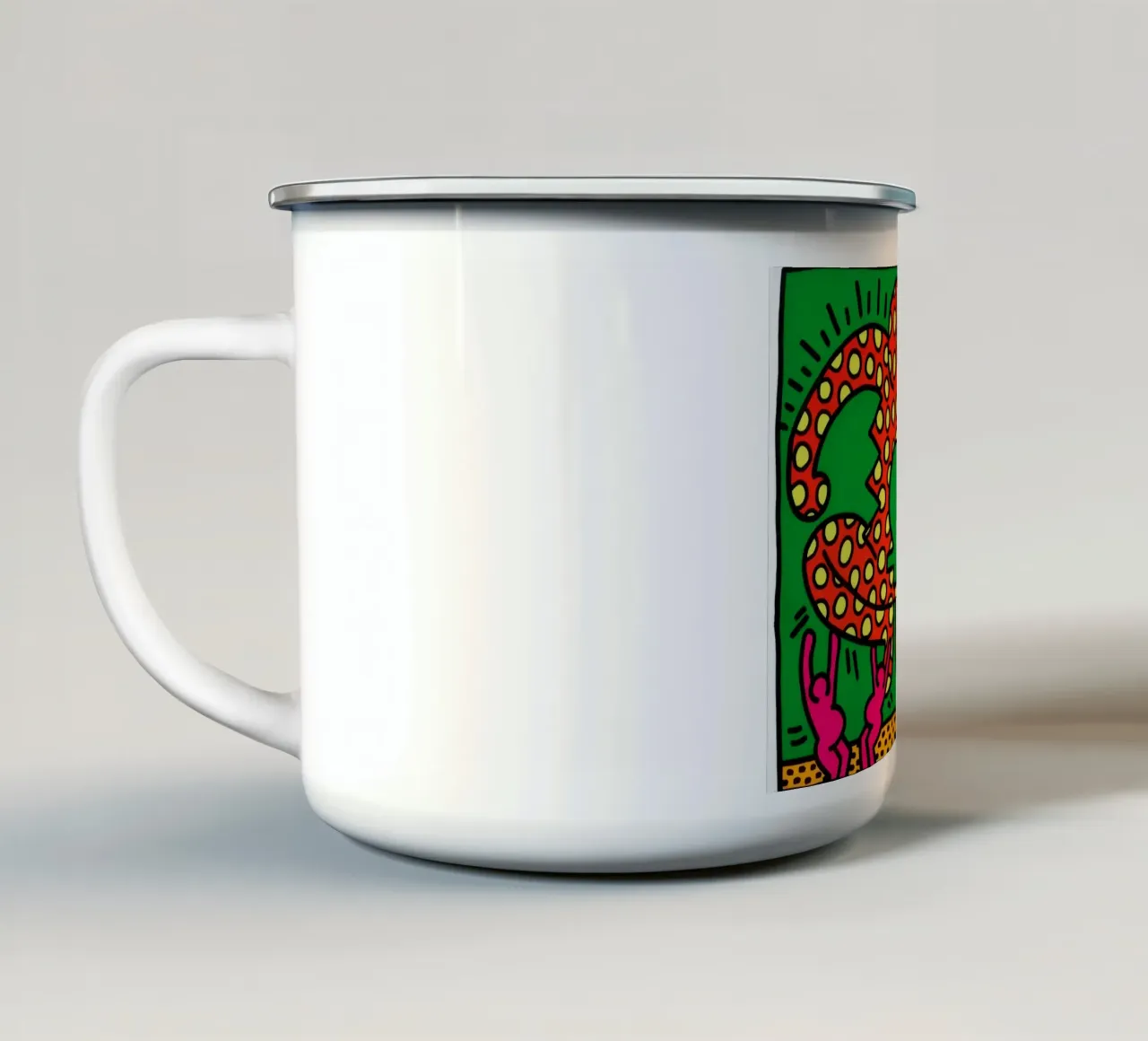 Keith Haring Die Fruchtbarkeits-Suite Pop Art Emaille Tasse von ClubArt