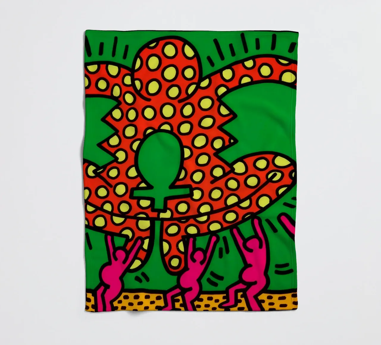 Keith Haring Die Fruchtbarkeits-Suite Pop Art Fleecedecke von ClubArt