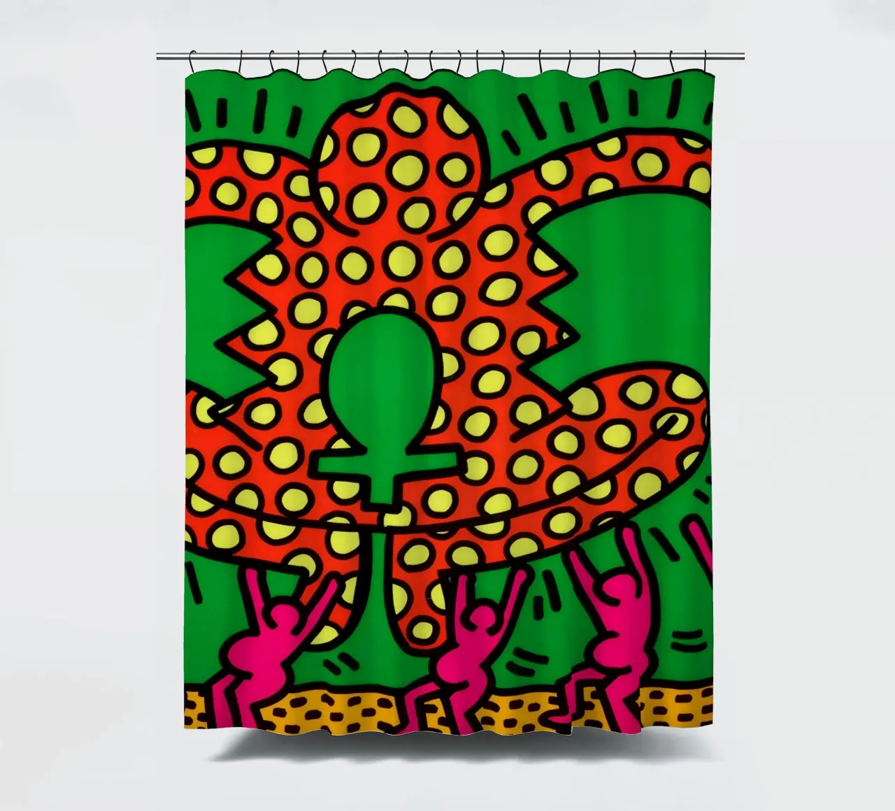 Keith Haring Die Fruchtbarkeits-Suite Pop Art Duschvorhang von ClubArt