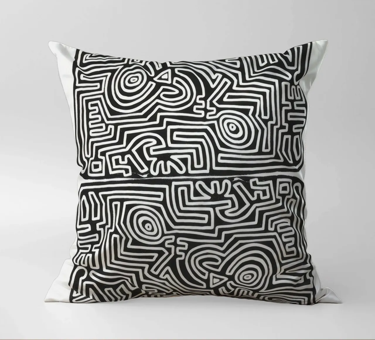 Keith Haring The Labyrinth Abstract Print decorative cushion by ClubArt