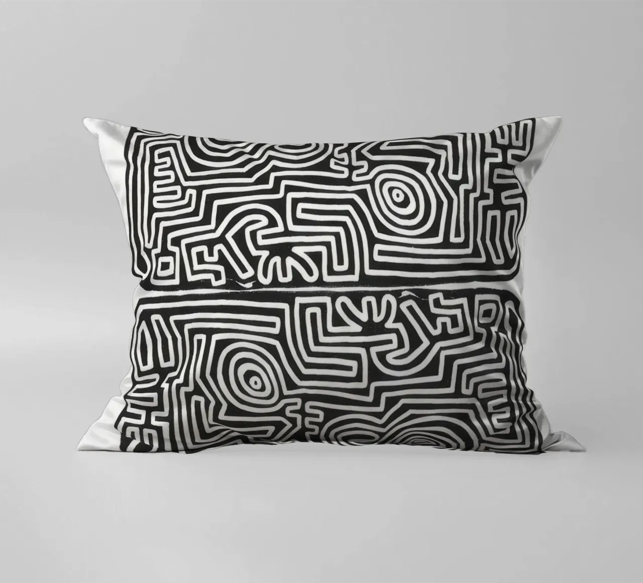 Keith Haring The Labyrinth Abstract Print decorative cushion by ClubArt