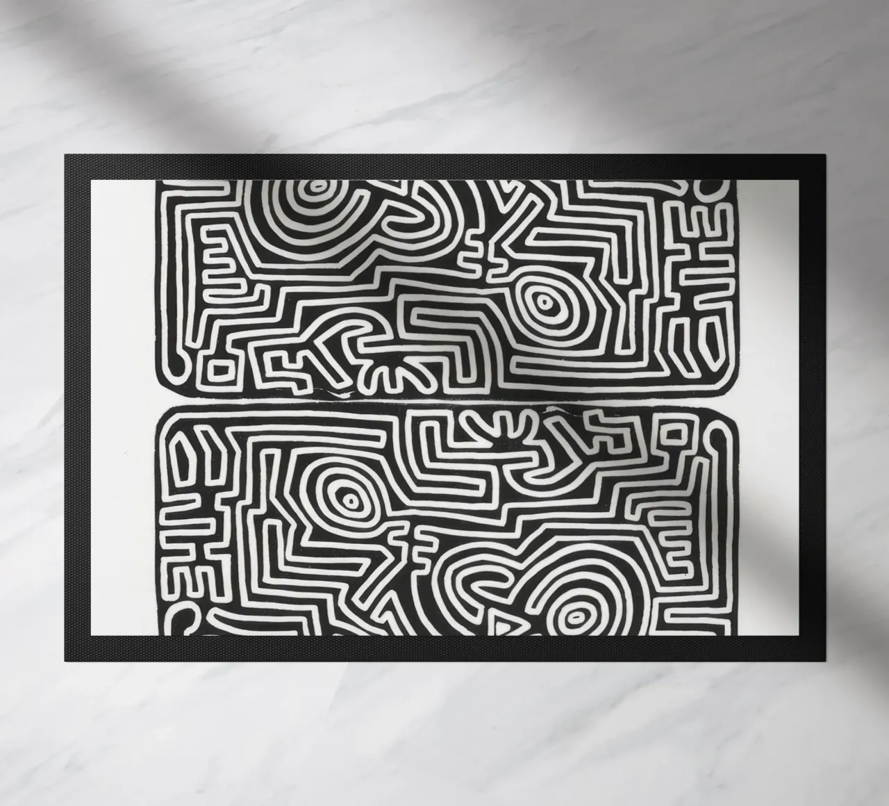 Keith Haring The Labyrinth Abstract Print doormat by ClubArt