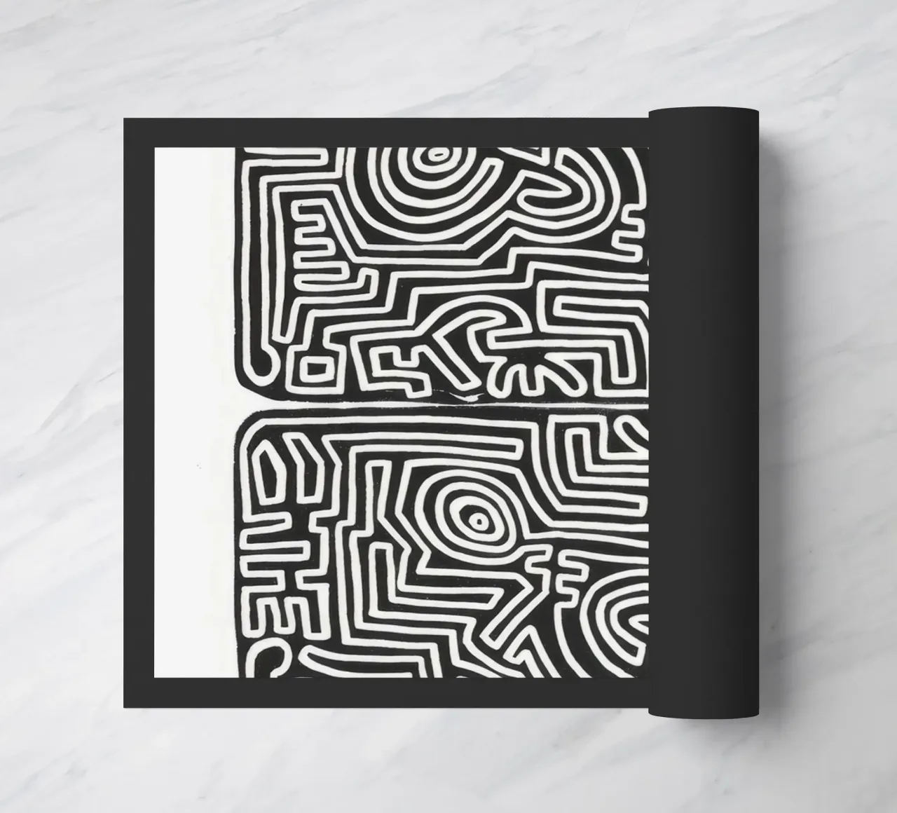 Keith Haring The Labyrinth Abstract Print doormat by ClubArt