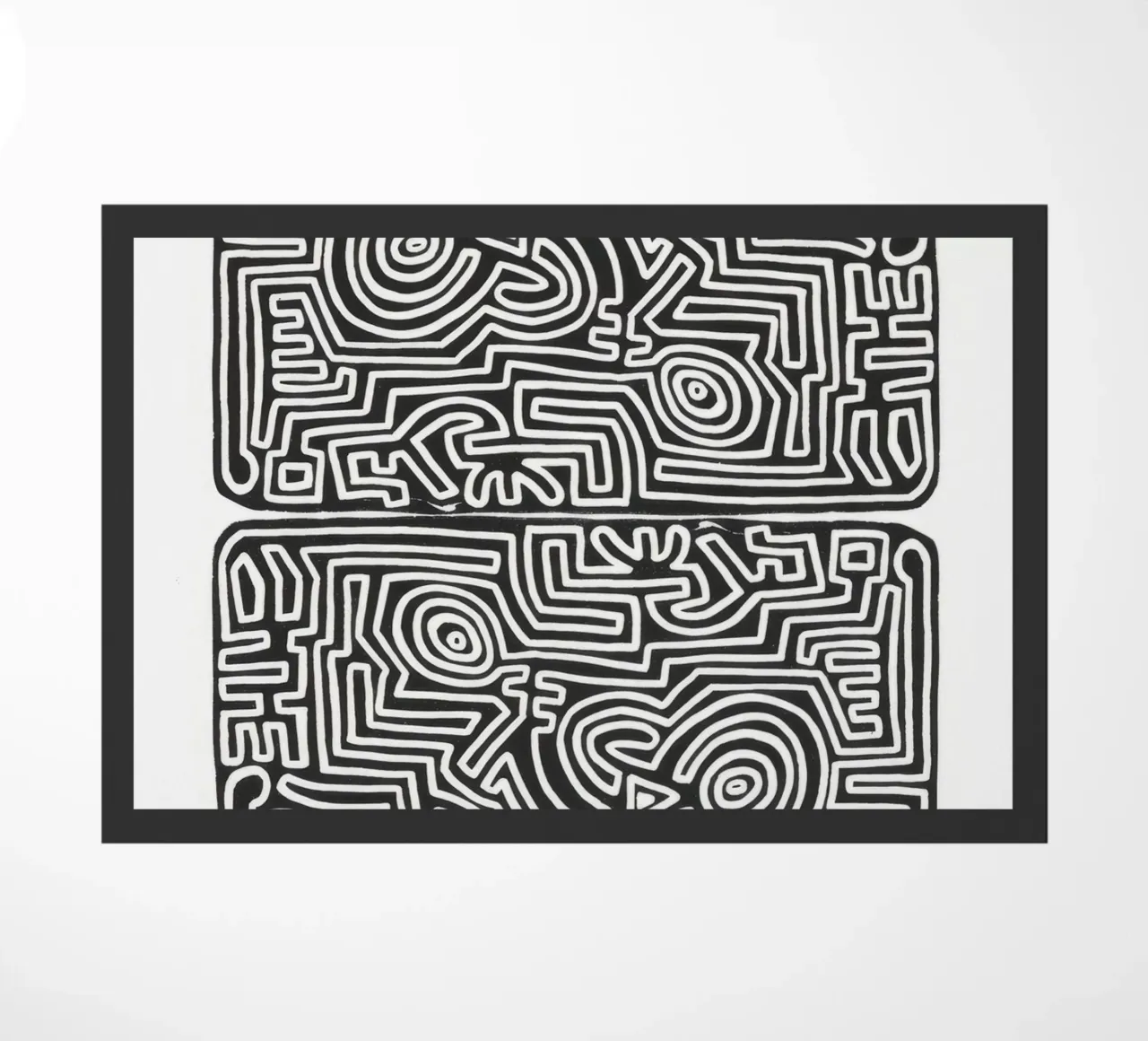 Keith Haring The Labyrinth Abstract Print doormat by ClubArt