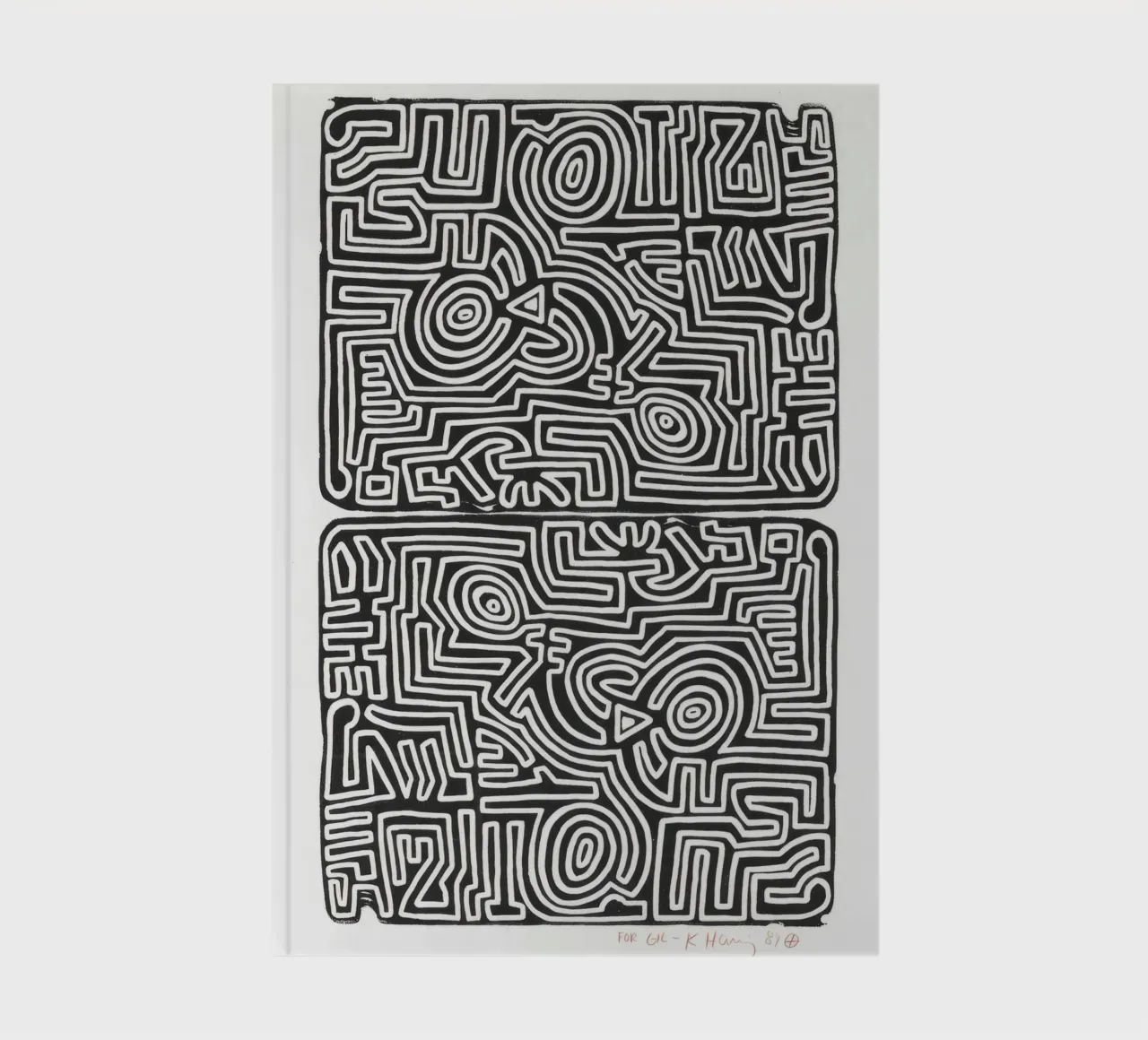 Keith Haring The Labyrinth Abstract Print notebook by ClubArt