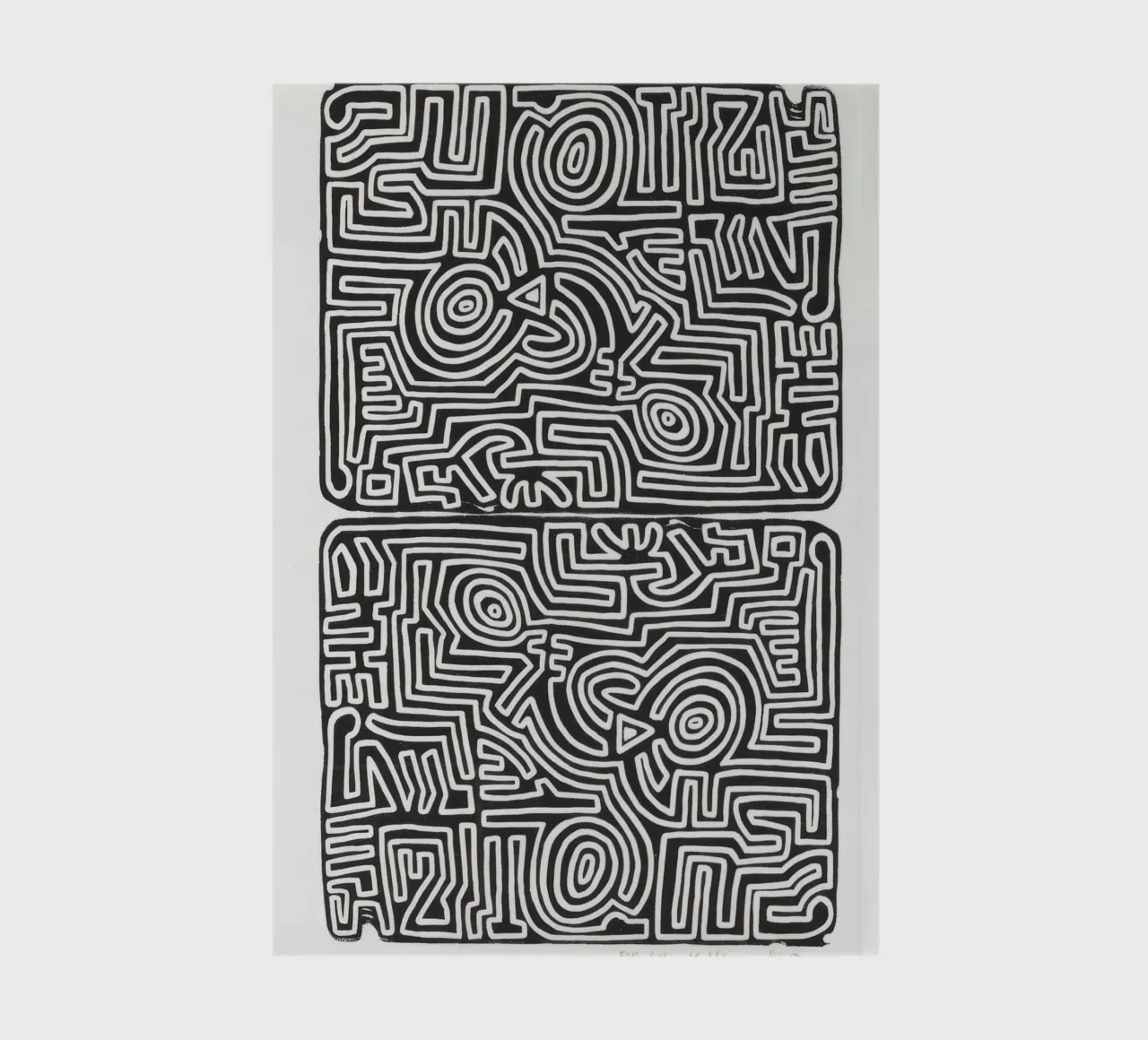 Keith Haring The Labyrinth Abstract Print notebook by ClubArt