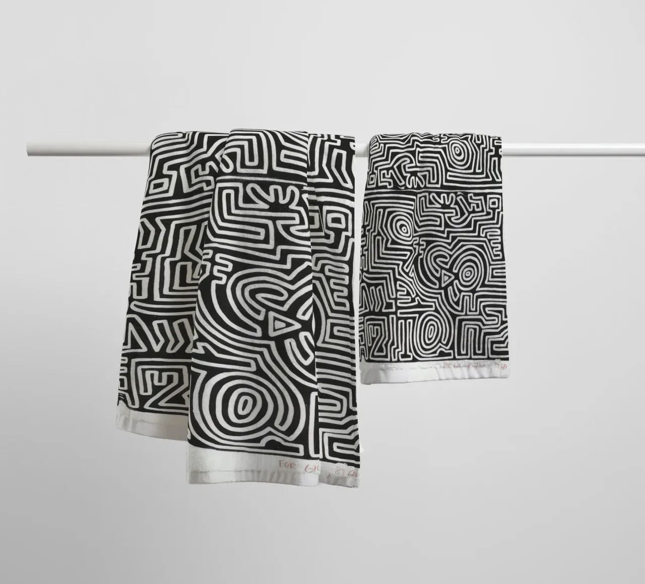Keith Haring The Labyrinth Abstract Print towel by ClubArt