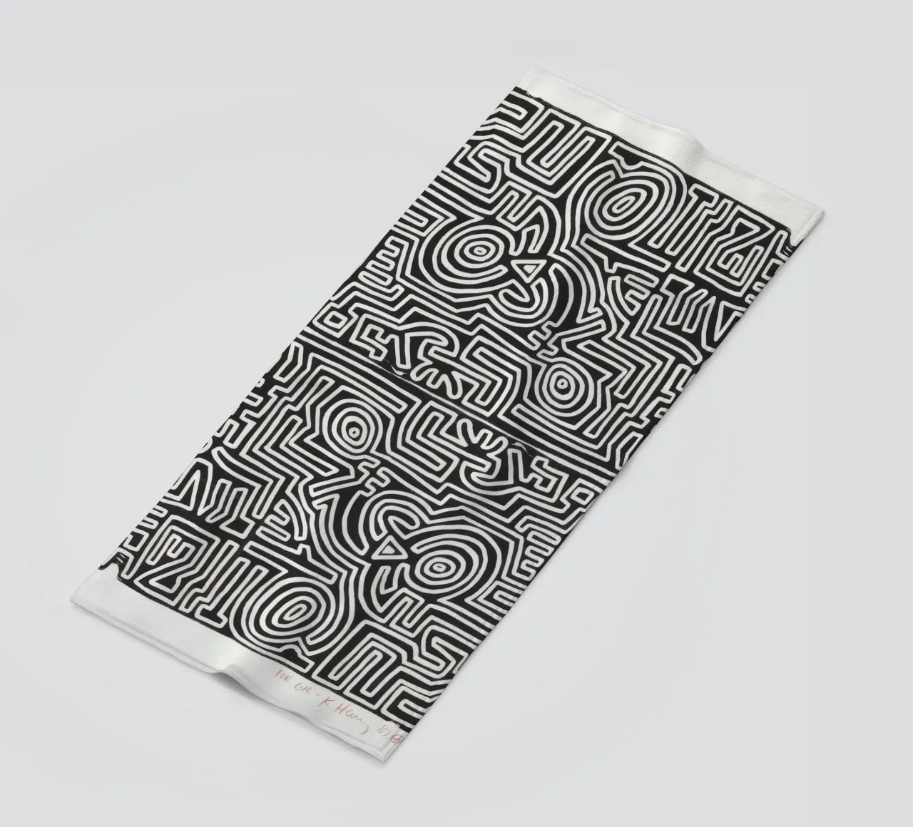 Keith Haring Het labyrint abstracte print strandhanddoek van ClubArt