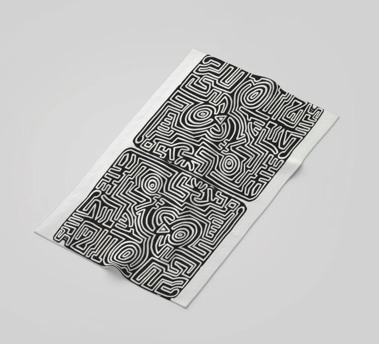 Keith Haring Het labyrint abstracte print strandhanddoek van ClubArt