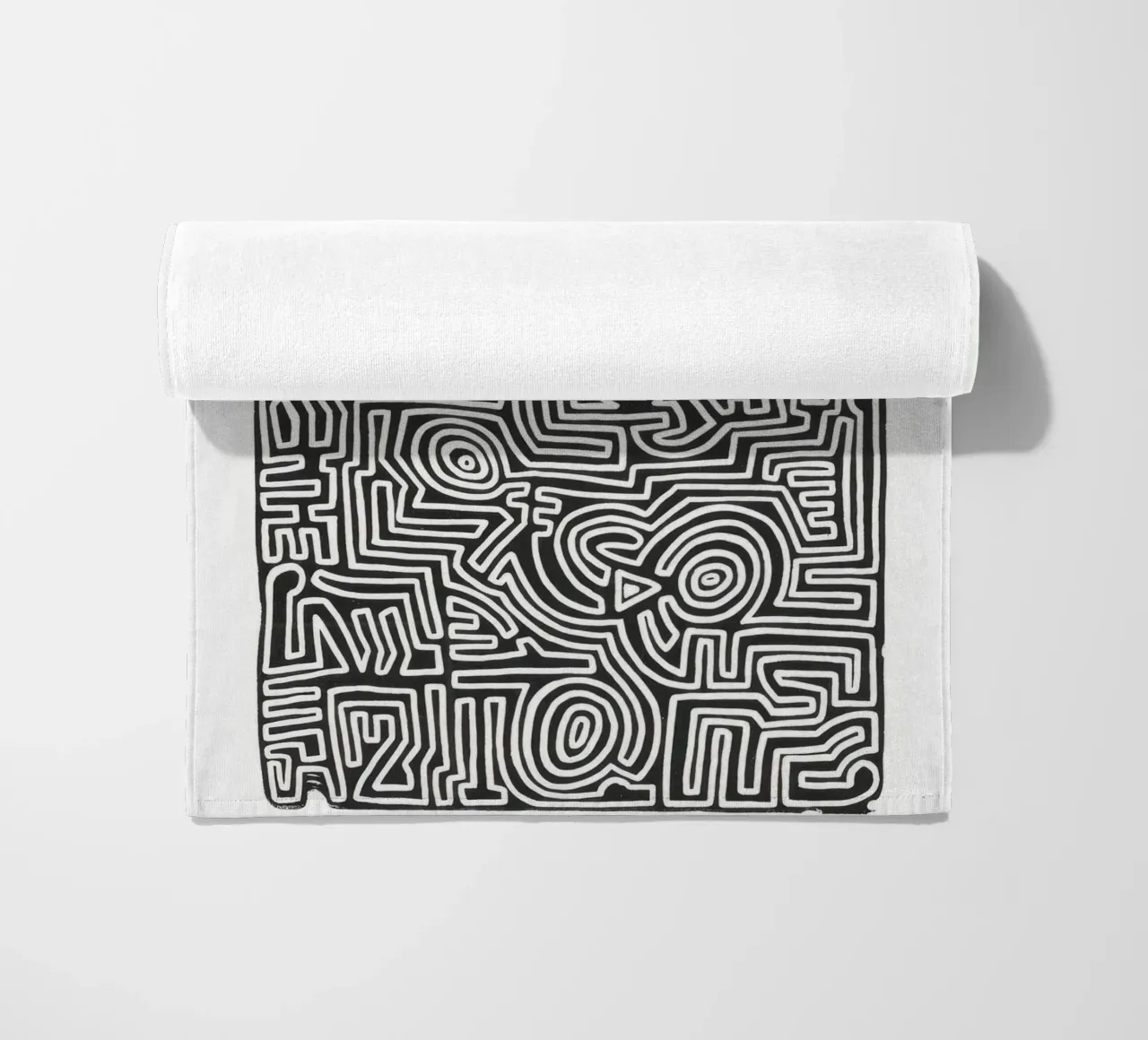Keith Haring Het labyrint abstracte print strandhanddoek van ClubArt