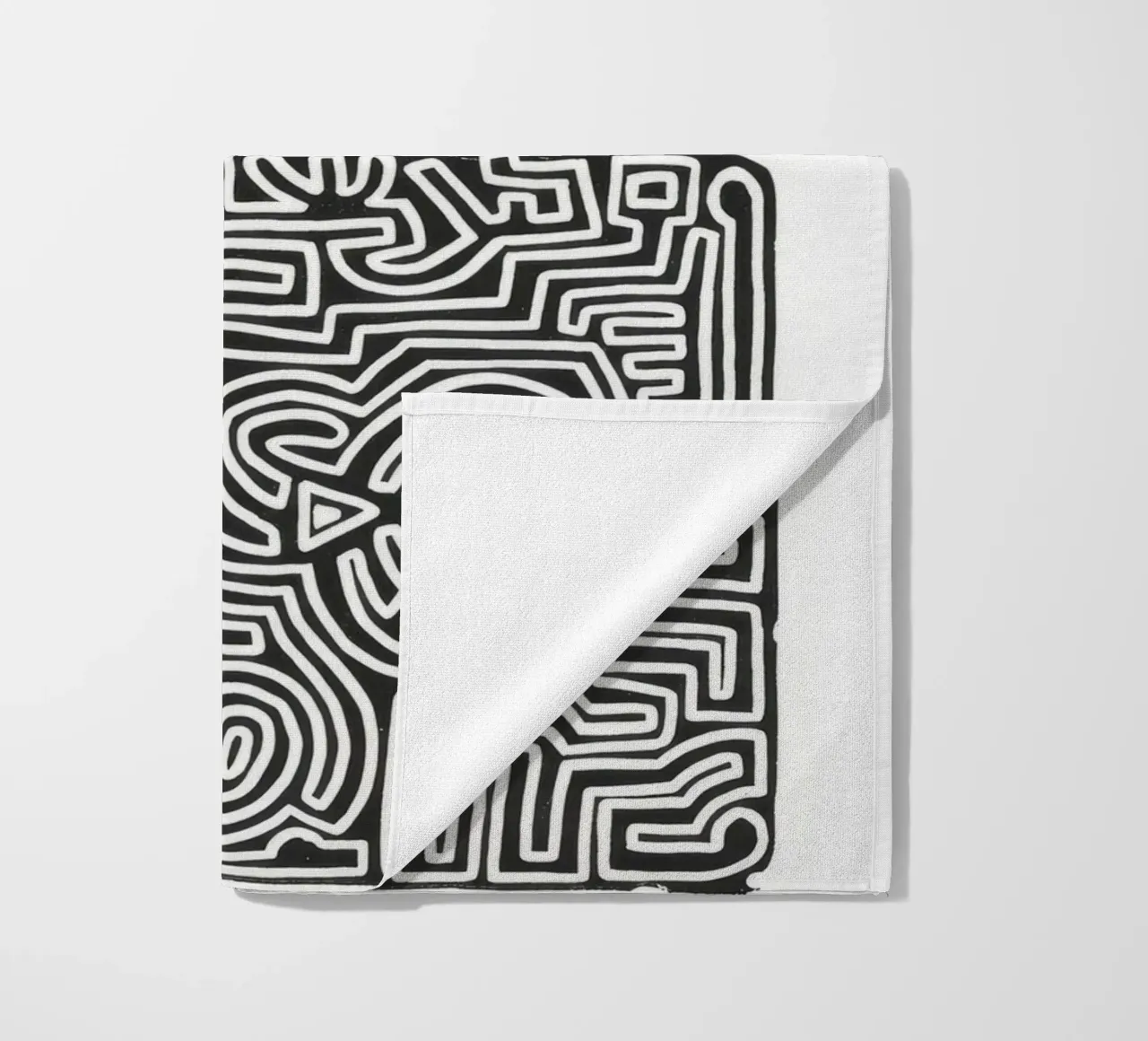 Keith Haring Het labyrint abstracte print strandhanddoek van ClubArt