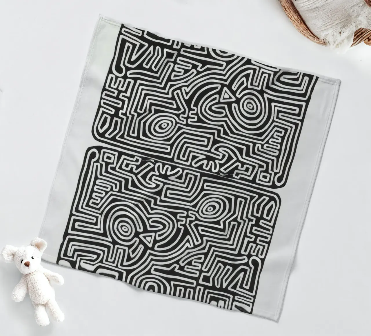 Keith Haring Het labyrint abstracte print fleecedeken van ClubArt