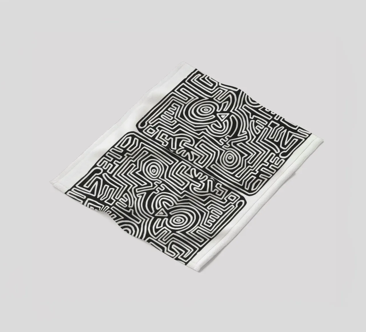 Keith Haring Het labyrint abstracte print fleecedeken van ClubArt