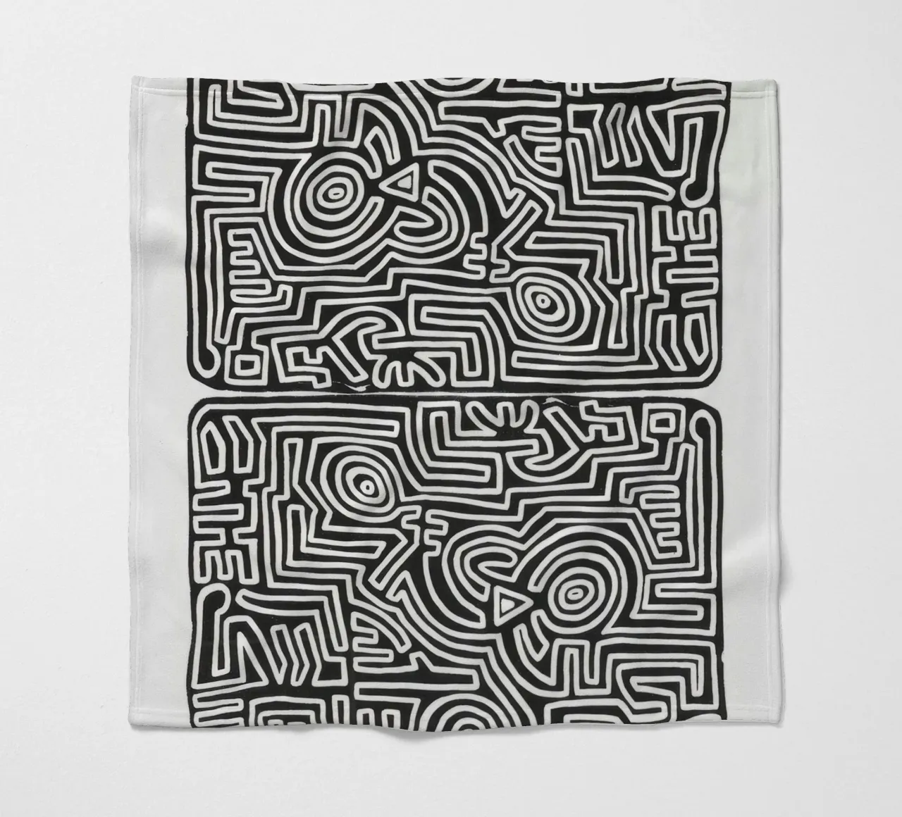 Keith Haring Het labyrint abstracte print fleecedeken van ClubArt
