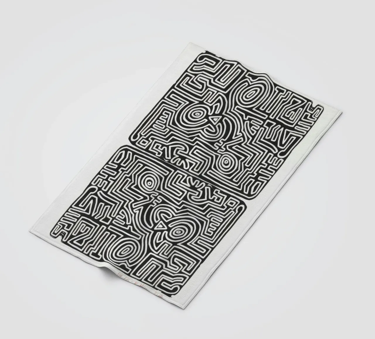 Keith Haring Het labyrint abstracte print fleecedeken van ClubArt