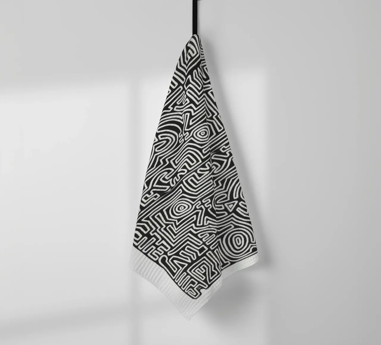 Keith Haring Het labyrint abstracte print theedoek van ClubArt
