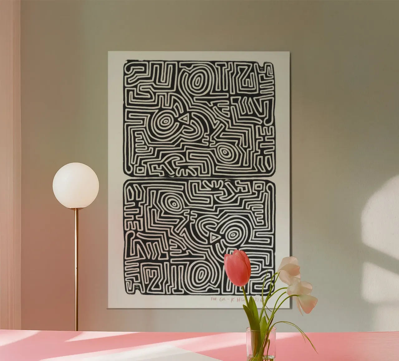 Keith Haring Il labirinto Stampa astratta poster da ClubArt