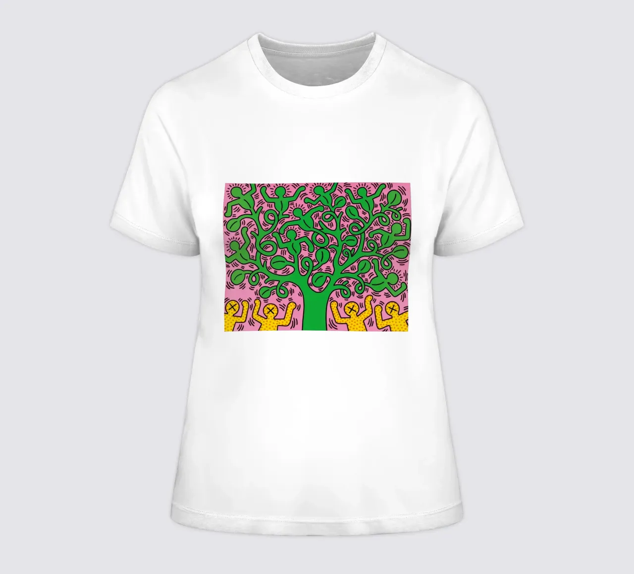 Keith Haring Tree of Life Pop Art Print t-shirt ajusté pour femmes de ClubArt