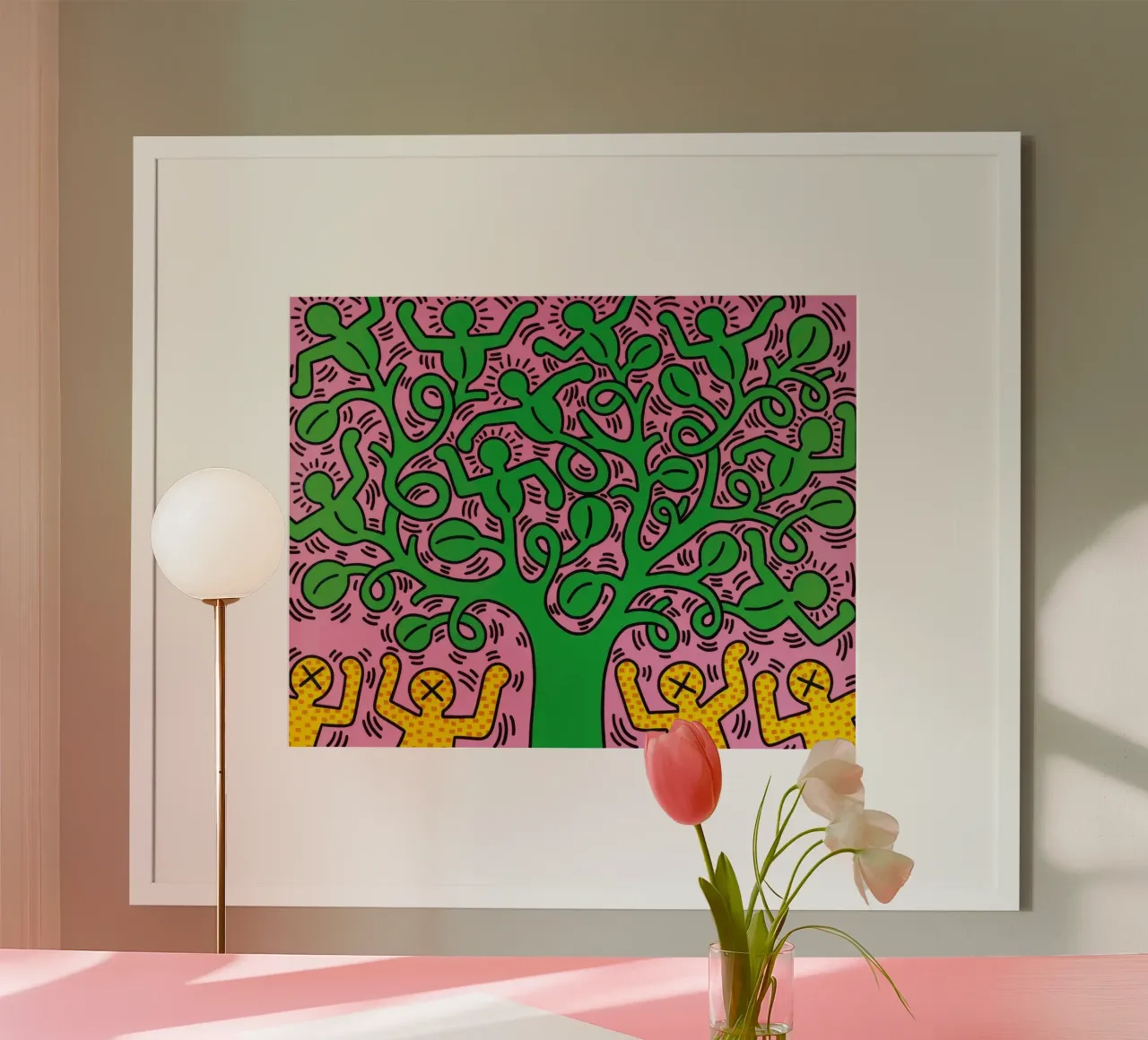 Lámina Pop Art Árbol de la vida de Keith Haring poster de ClubArt