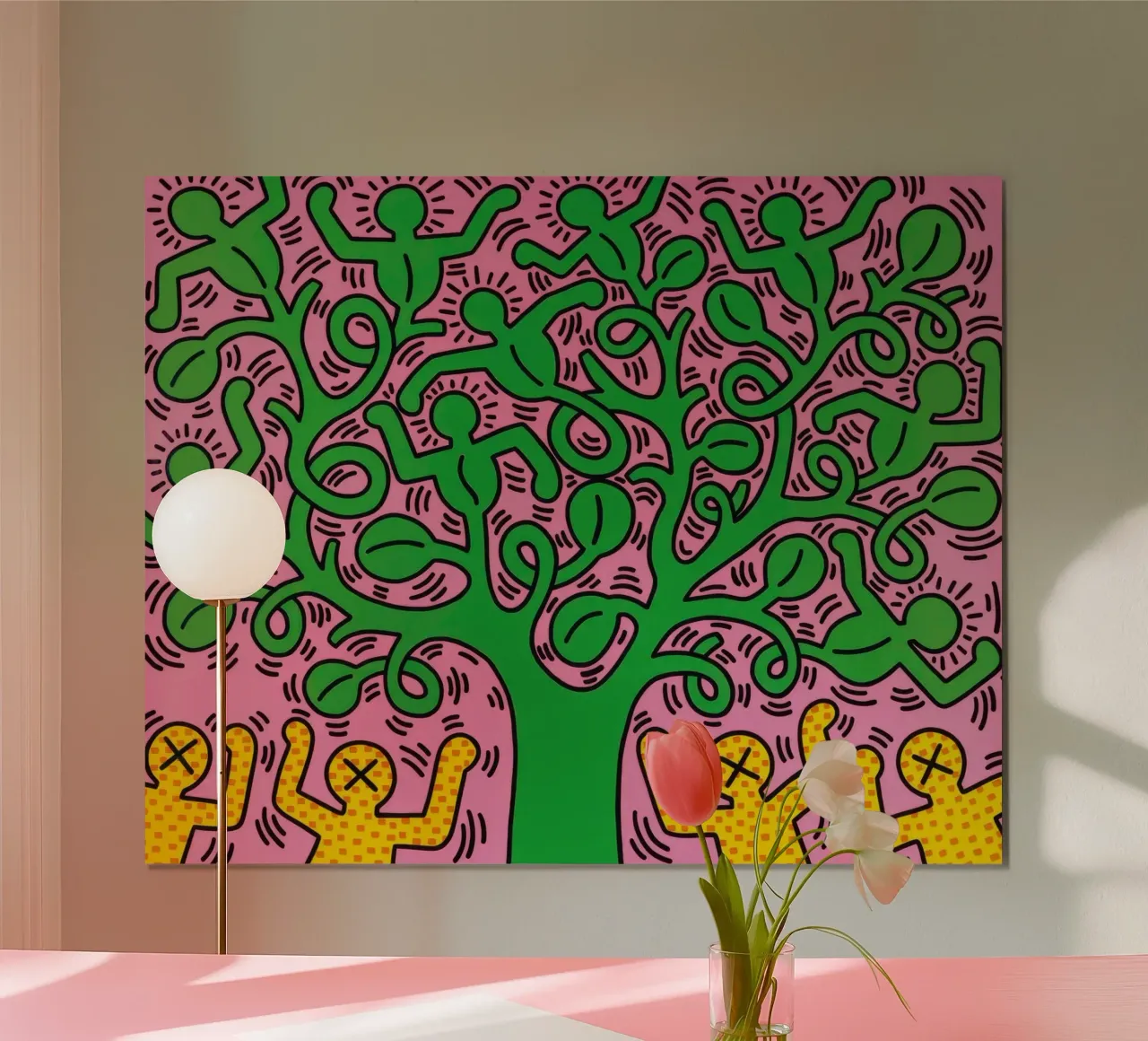Lámina Pop Art Árbol de la vida de Keith Haring poster de ClubArt