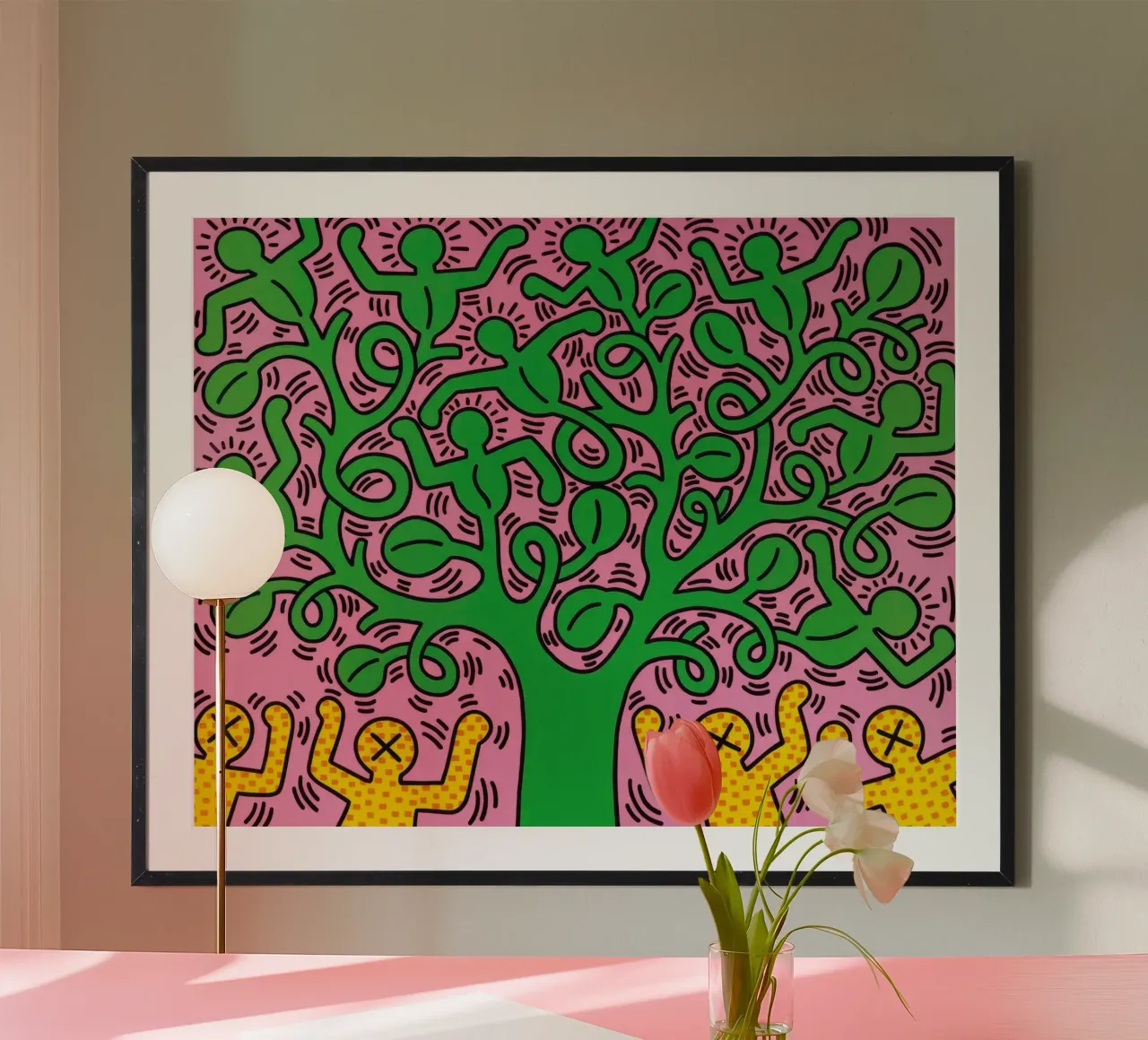 Lámina Pop Art Árbol de la vida de Keith Haring poster de ClubArt