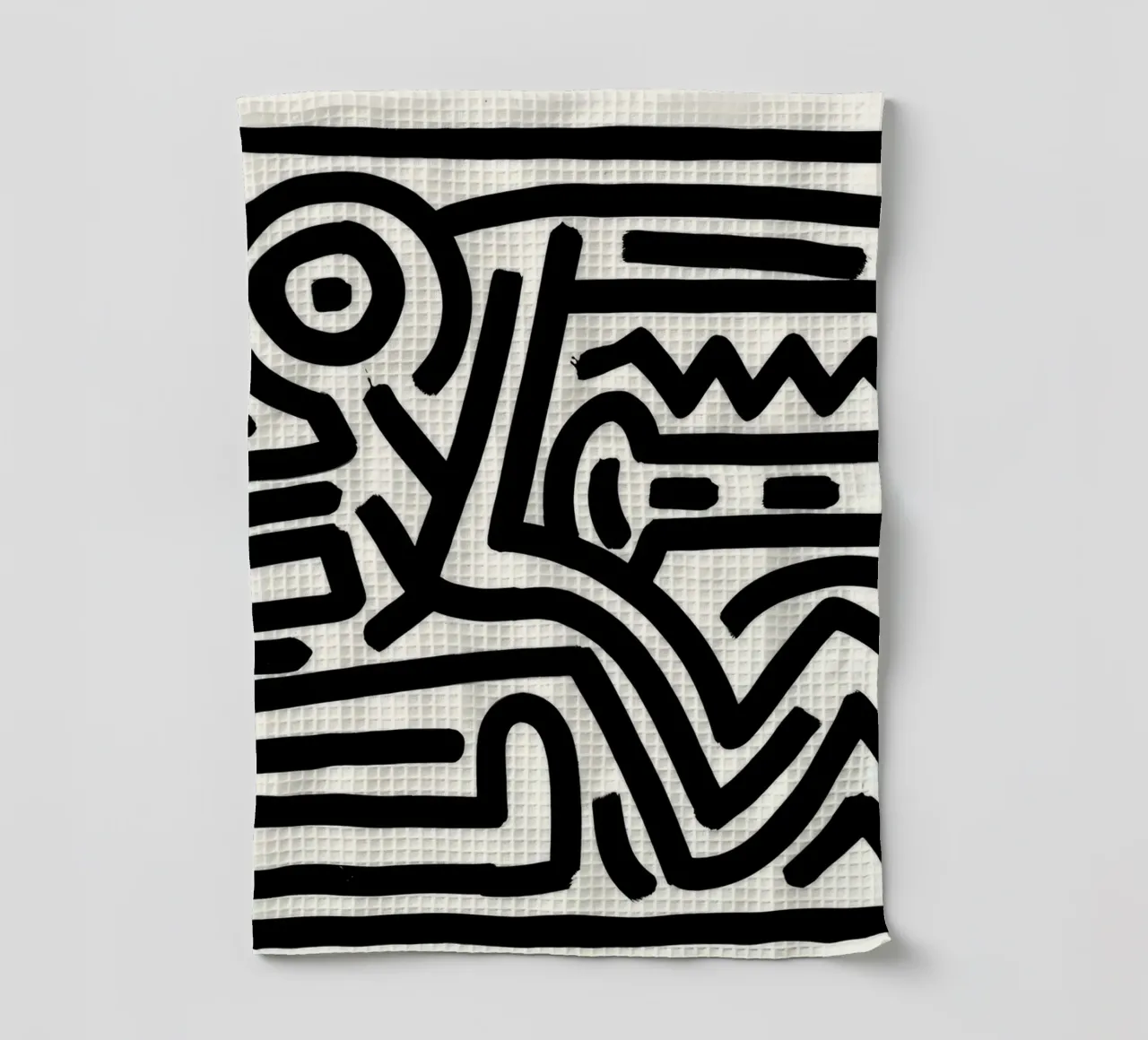 Keith Haring Untitled Abstract Line Art (sans titre) torchon de ClubArt
