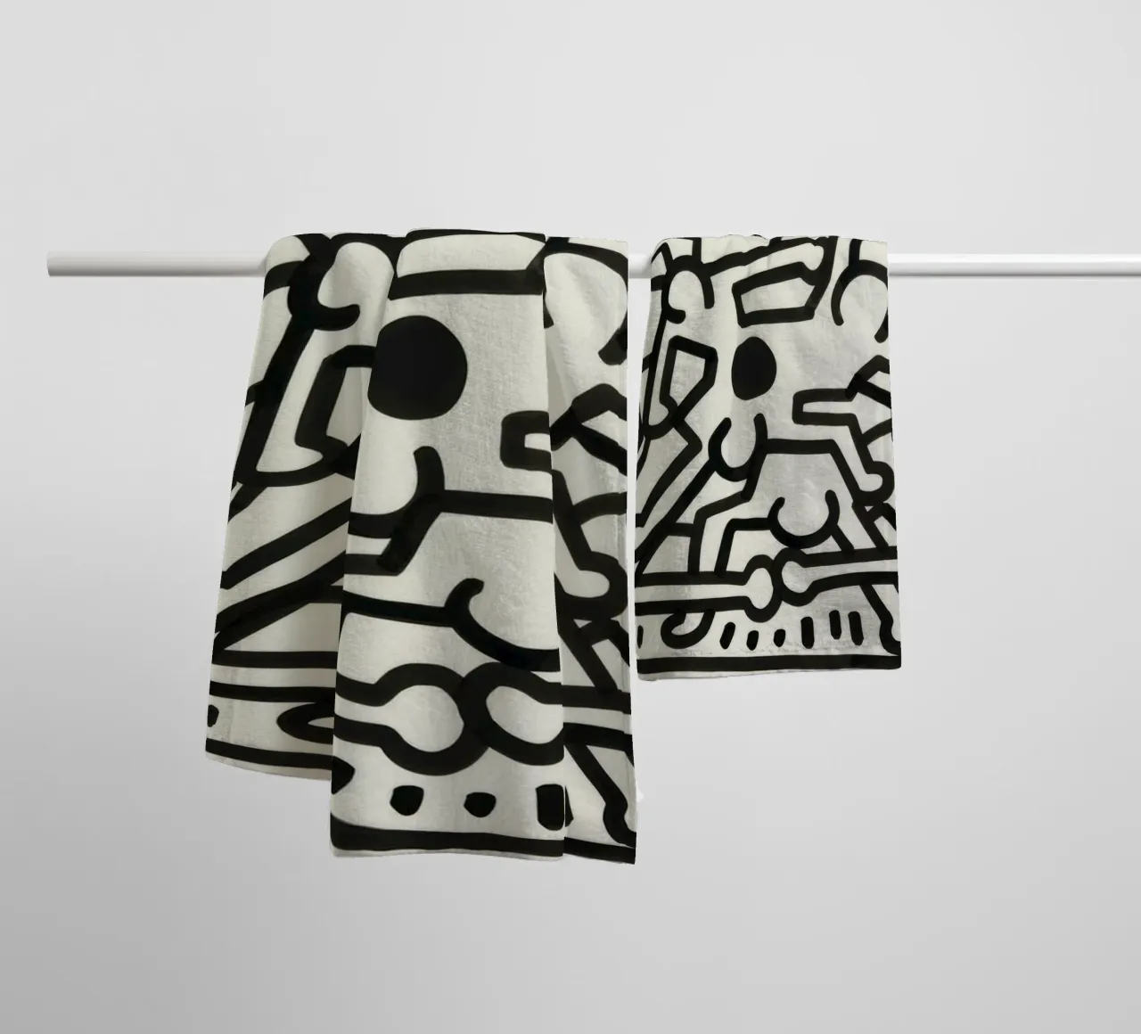 Keith Haring Untitled Abstract Pop Art towel by ClubArt