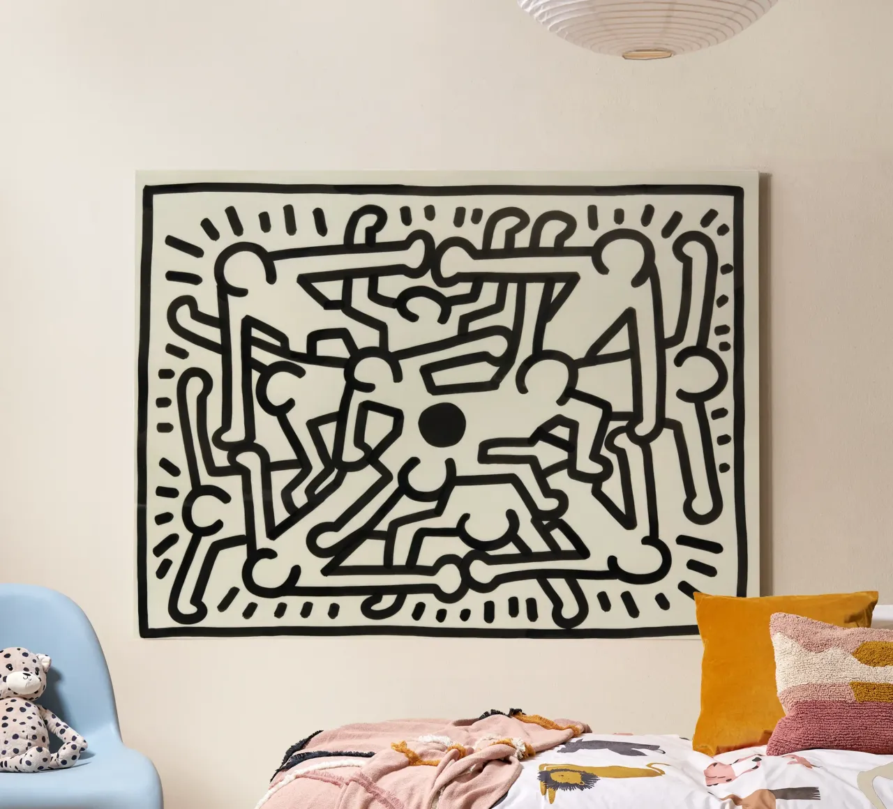 Keith Haring Zonder Titel Abstracte Pop Art canvas met Baklijst van ClubArt