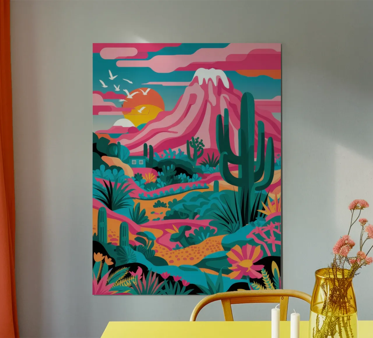 Fioritura del deserto vulcanico poster con telaio in plastica da Enter Bloom