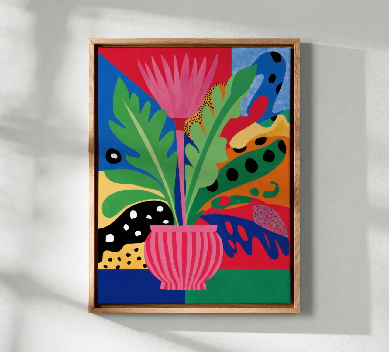 Vibrant Pink Bloom canvas met Baklijst van Enter Bloom