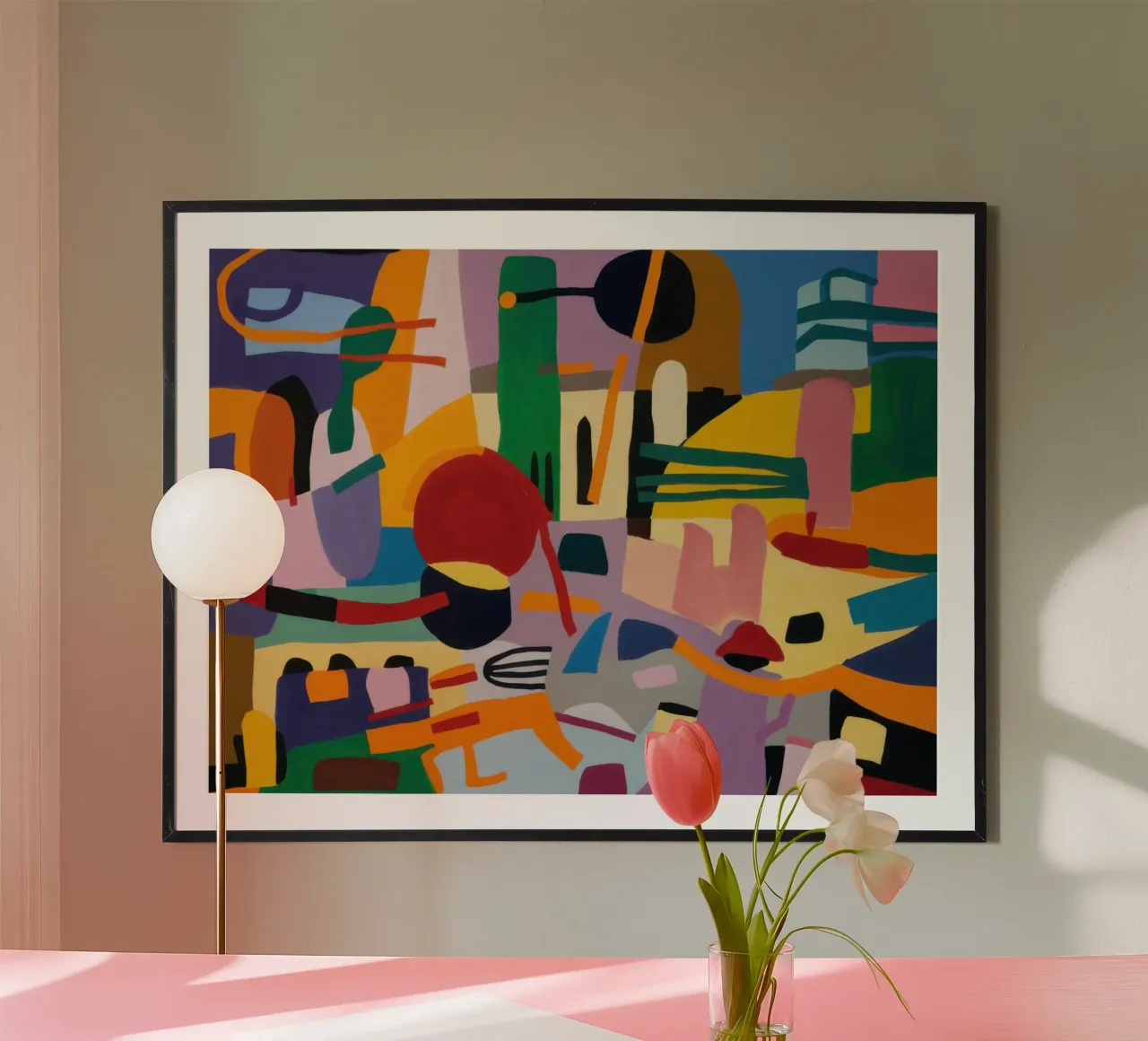 Abstracte stedelijke geometrie poster van Orchid Patina