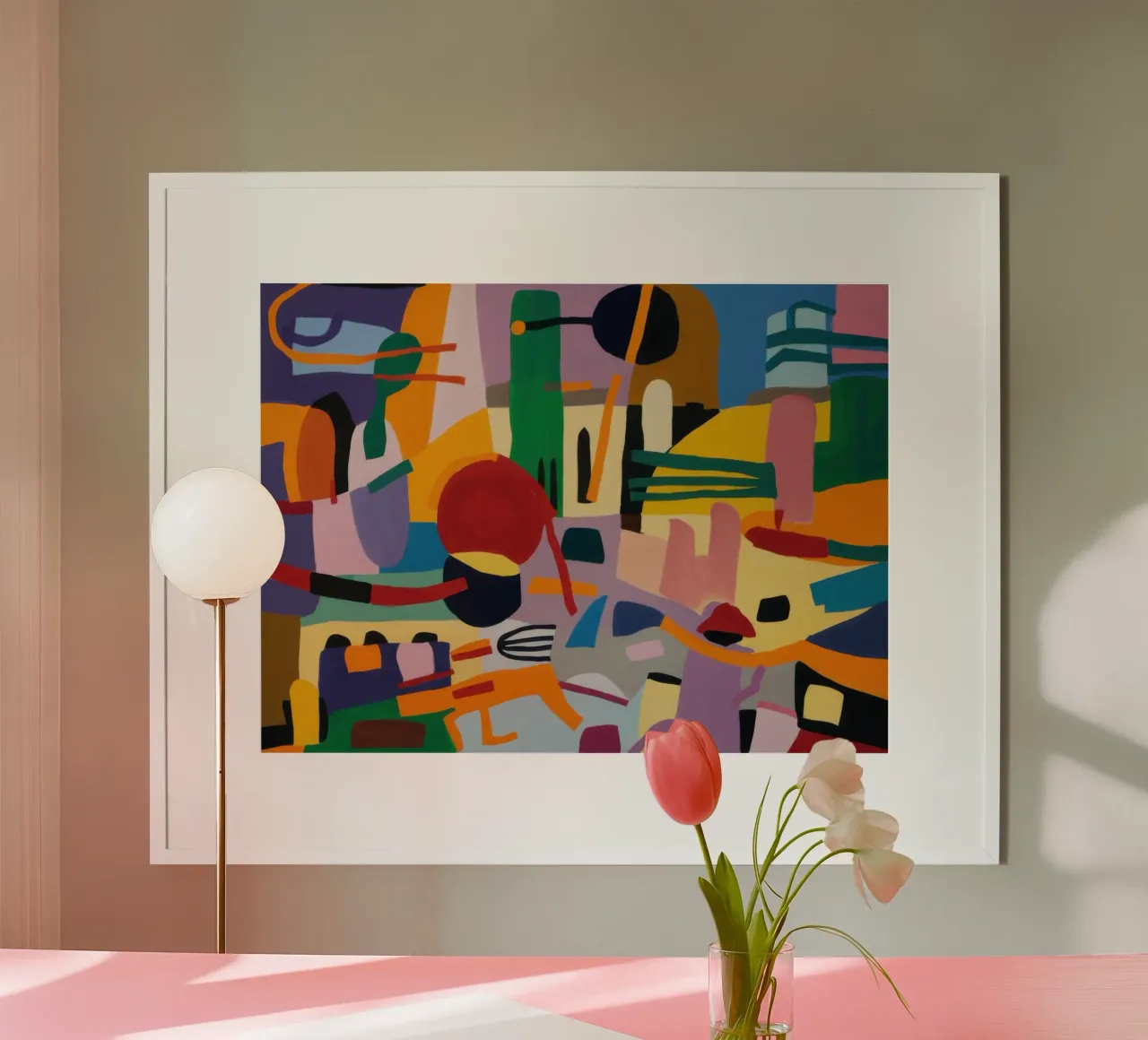 Abstracte stedelijke geometrie poster van Orchid Patina