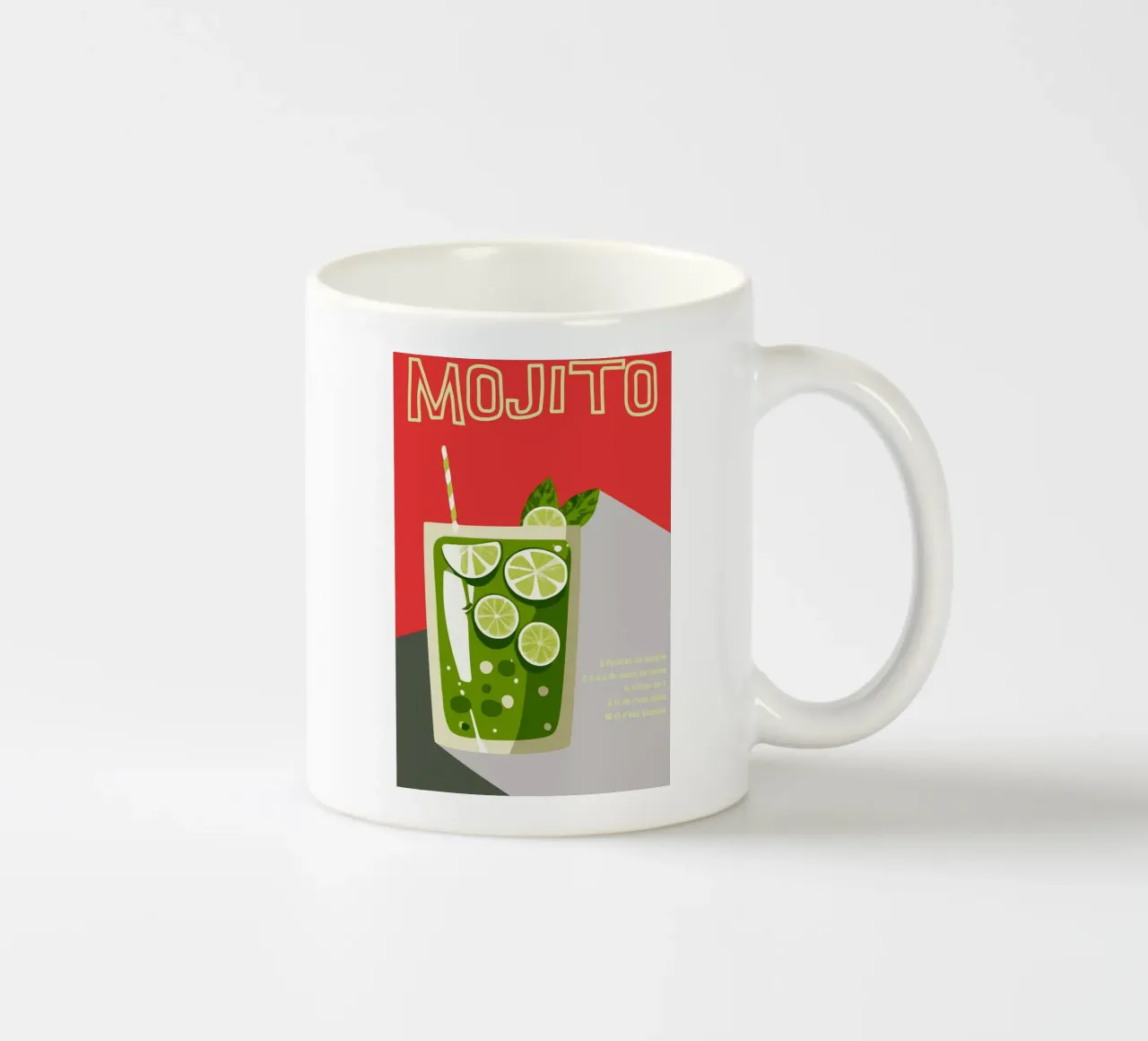 Bold Mojito Cocktail Recipe Art - Retro Style tazza in ceramica da Une Affaire de Filles