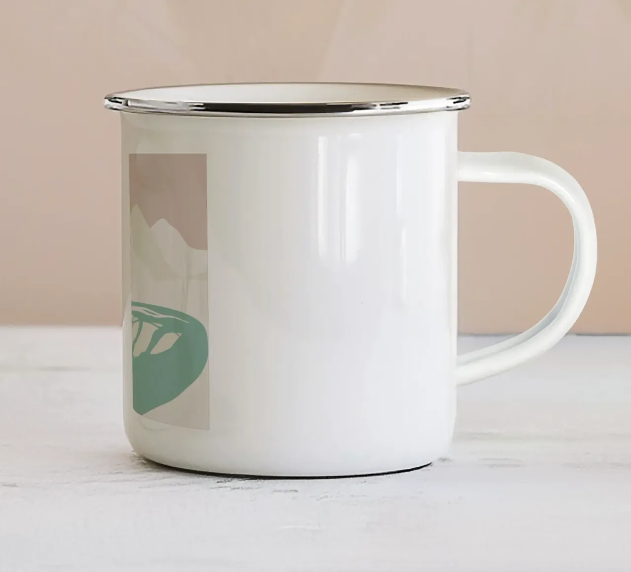 Paesaggio bianco 08 tazza in smalto da Little Dean