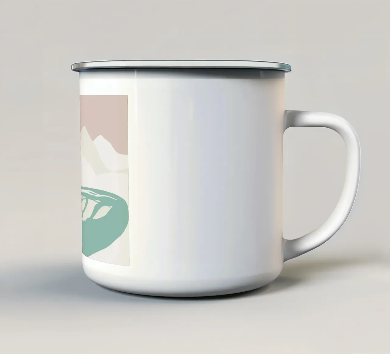 Paesaggio bianco 08 tazza in smalto da Little Dean