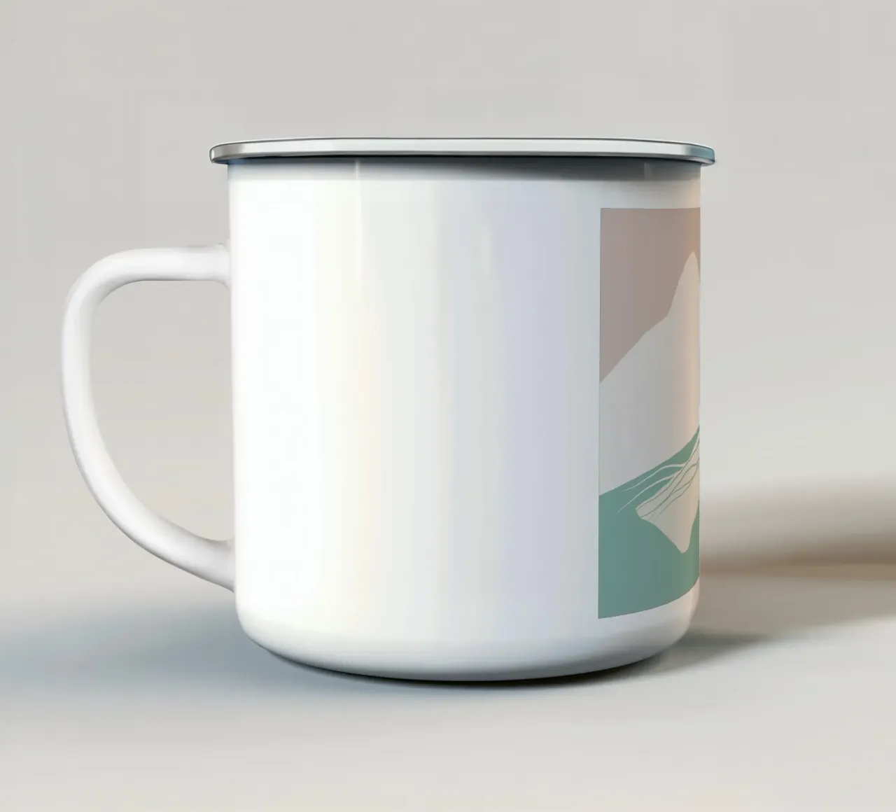 Paesaggio bianco 08 tazza in smalto da Little Dean