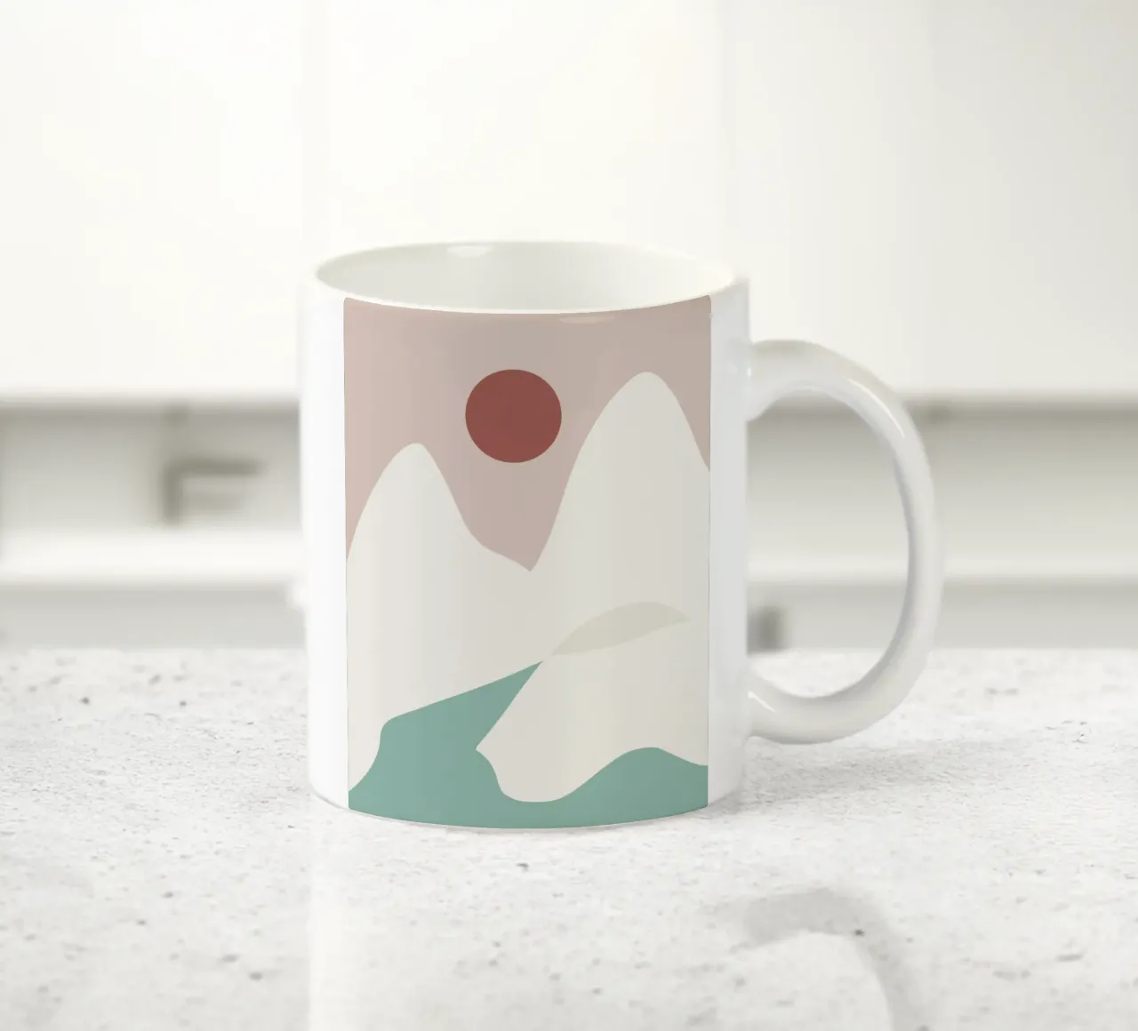 Paesaggio bianco 07 tazza in ceramica da Little Dean