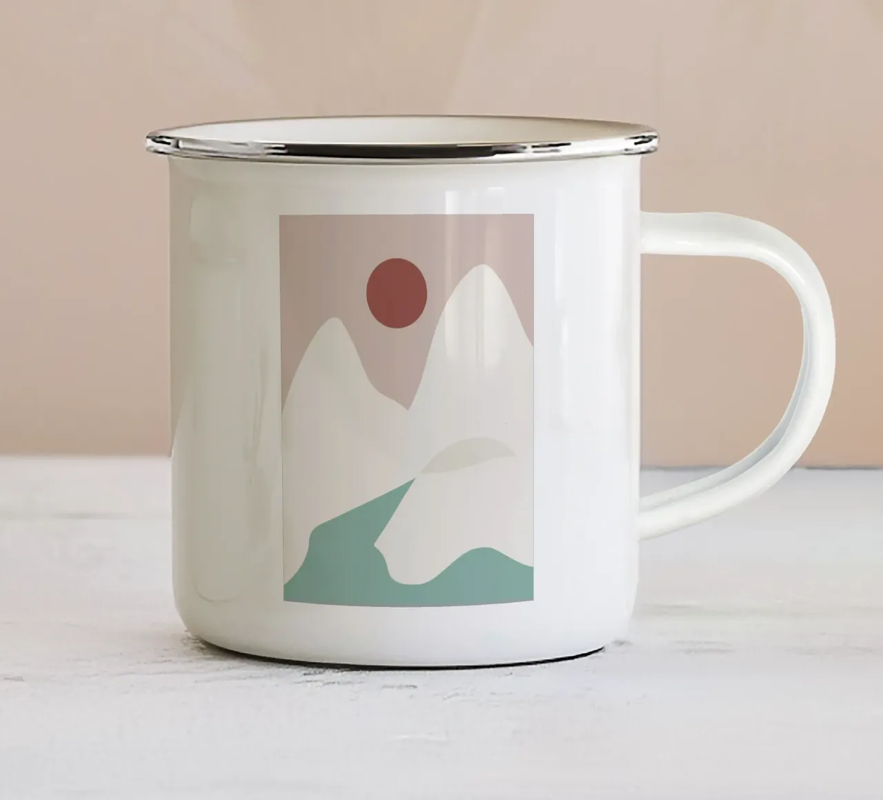 Paesaggio bianco 07 tazza in smalto da Little Dean