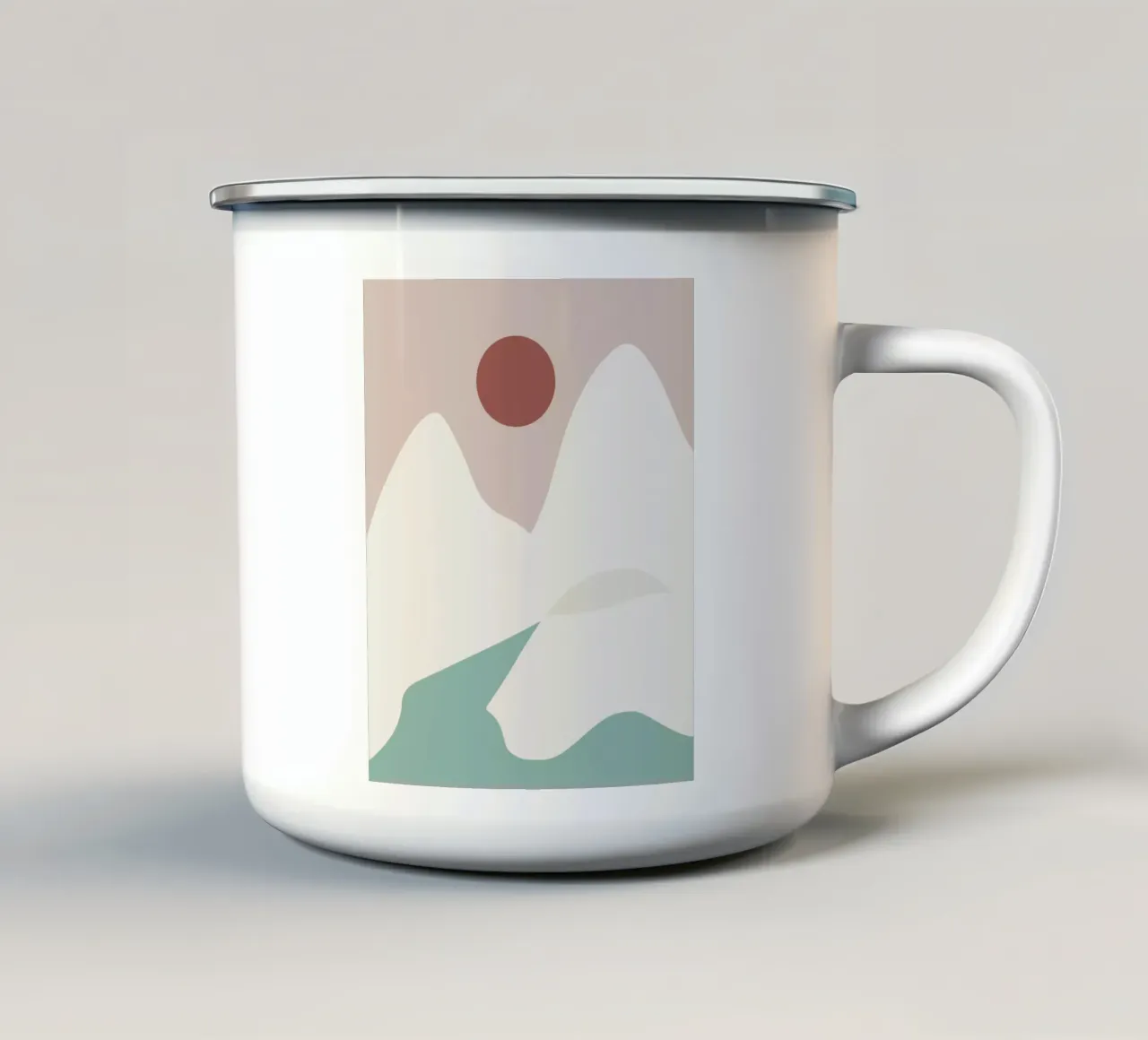 Paesaggio bianco 07 tazza in smalto da Little Dean