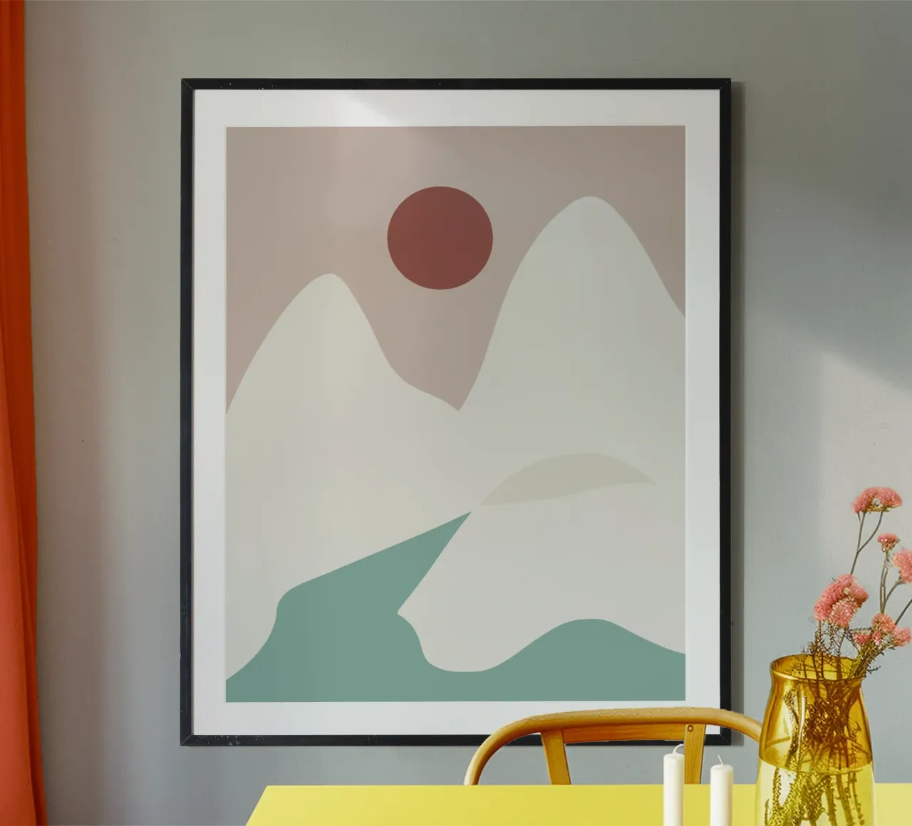 Paesaggio bianco 07 poster con telaio in plastica da Little Dean