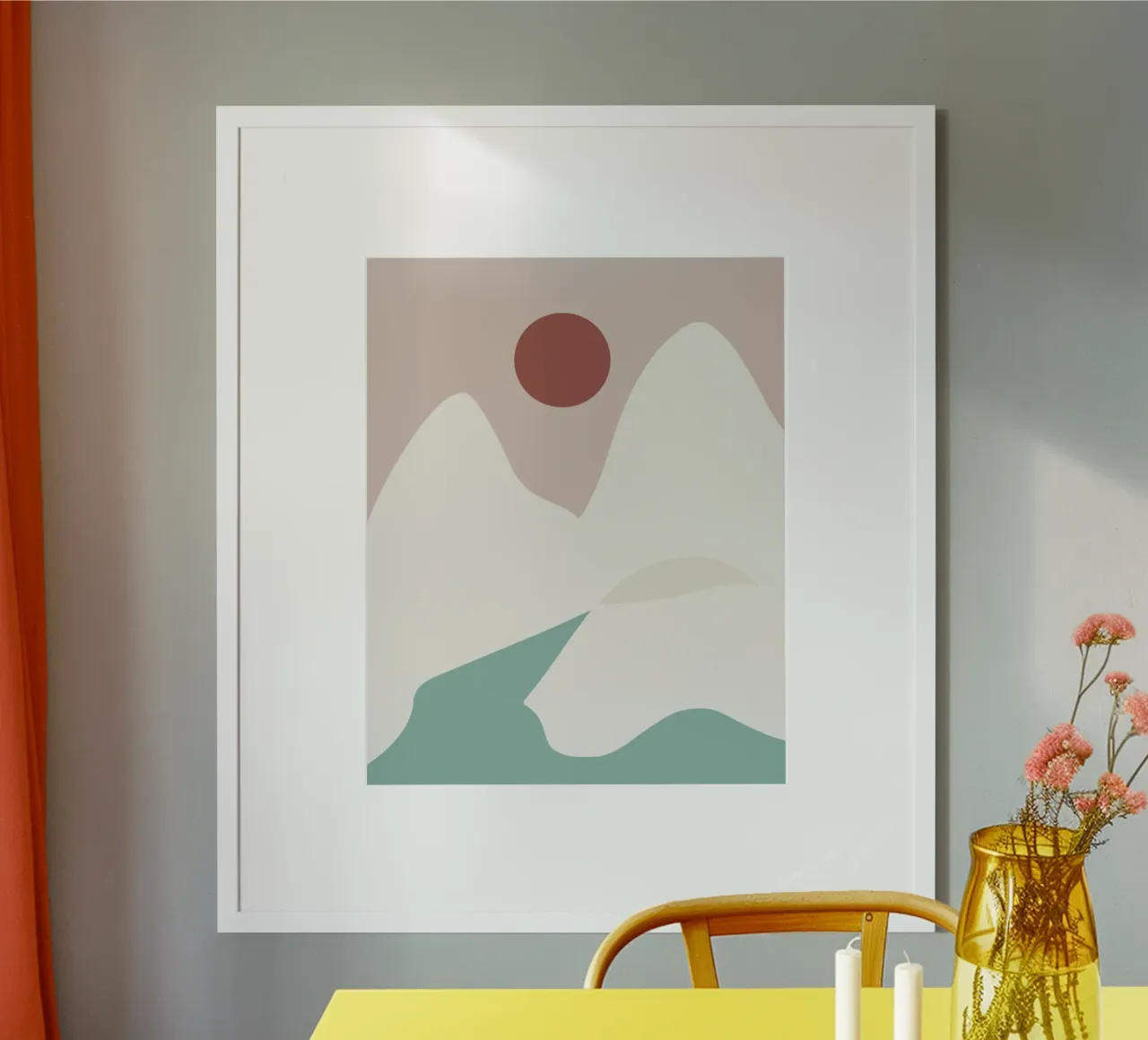 Paesaggio bianco 07 poster con telaio in plastica da Little Dean