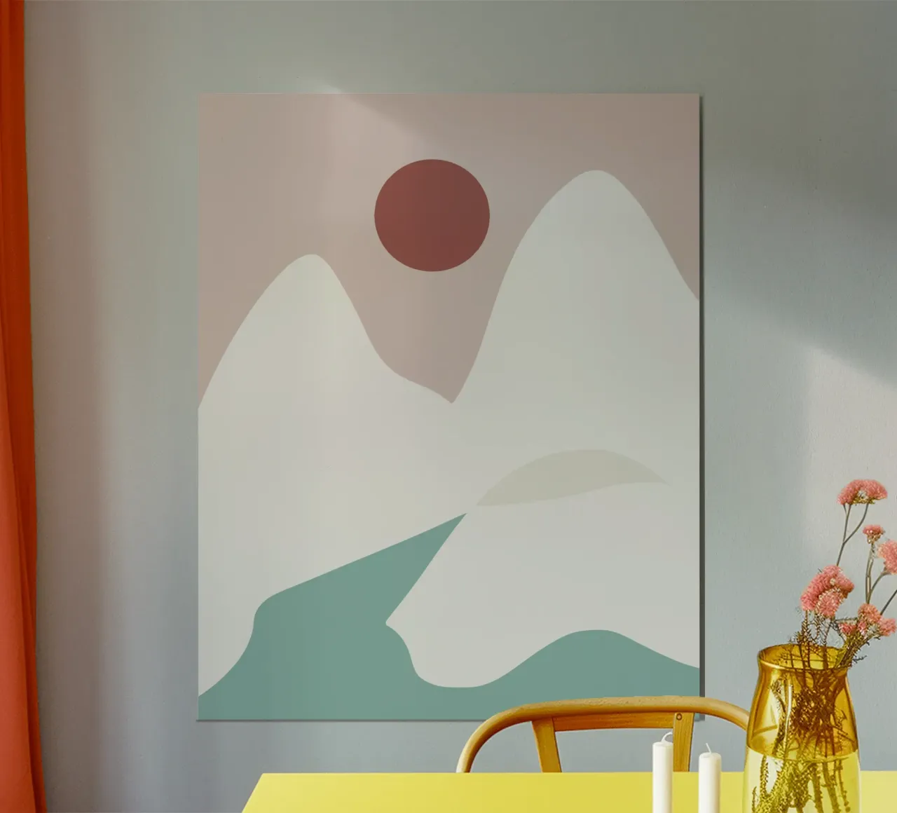 Paesaggio bianco 07 poster con telaio in plastica da Little Dean