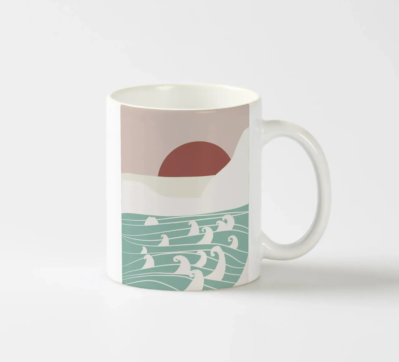 Paesaggio bianco 08 tazza in ceramica da Little Dean