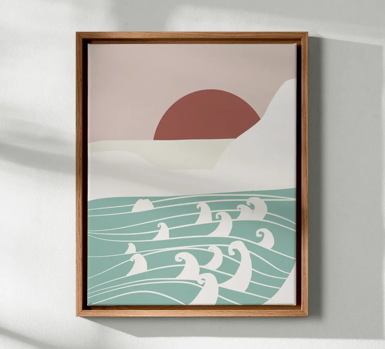 Wit landschap 08 canvas met Baklijst van Little Dean