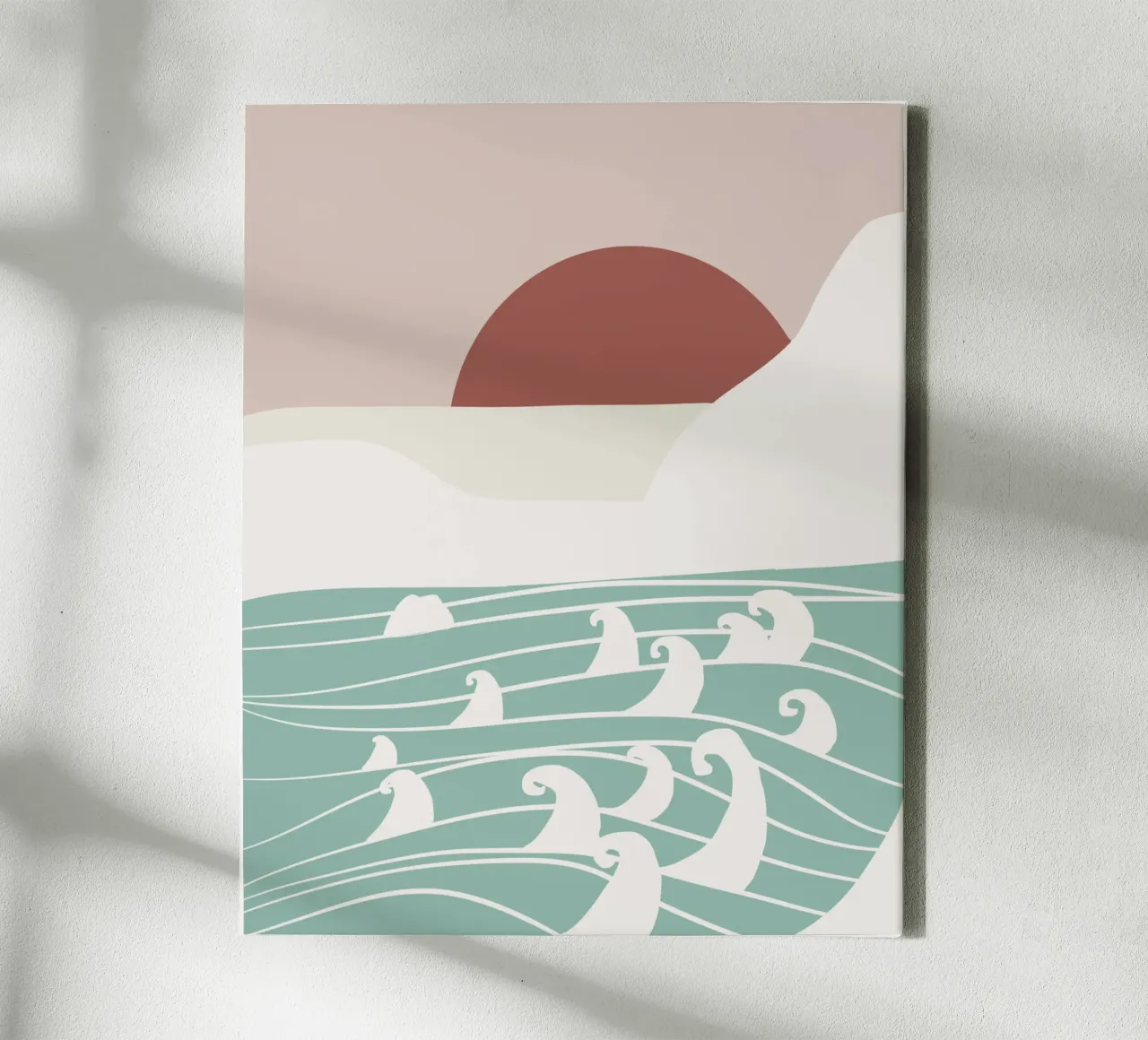 Wit landschap 08 canvas met Baklijst van Little Dean