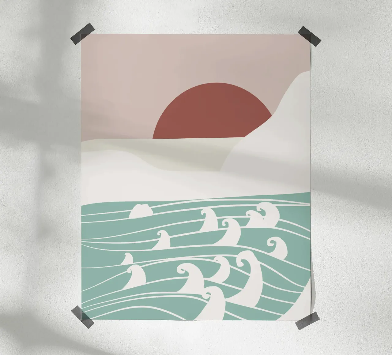 Paesaggio bianco 08 poster con telaio in plastica da Little Dean